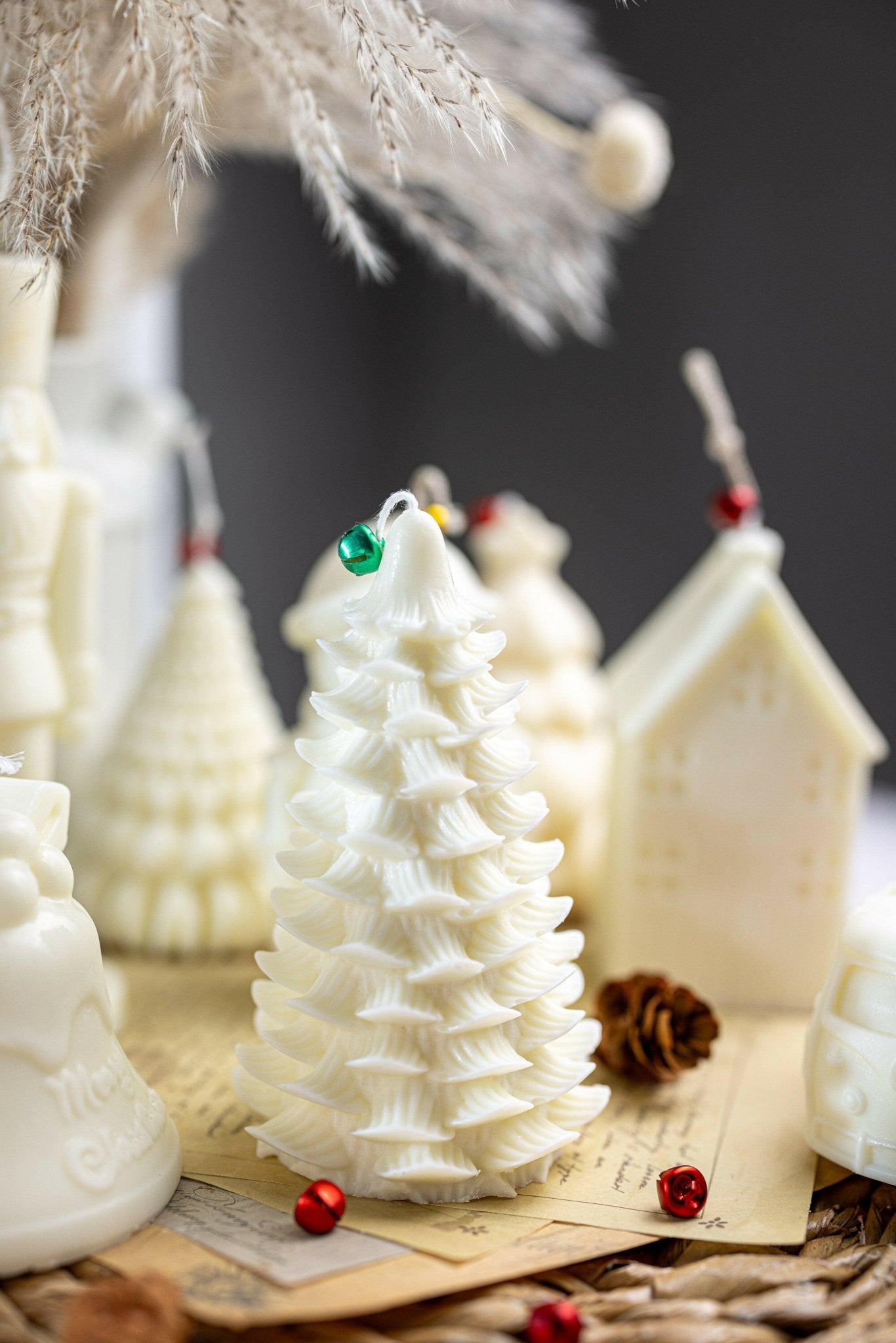 CHRISTMAS TREE CANDLE | Decorative holiday candle | Festive pillar candle | Holiday decor | Christmas Gift | Luxury soy candle | Decoration