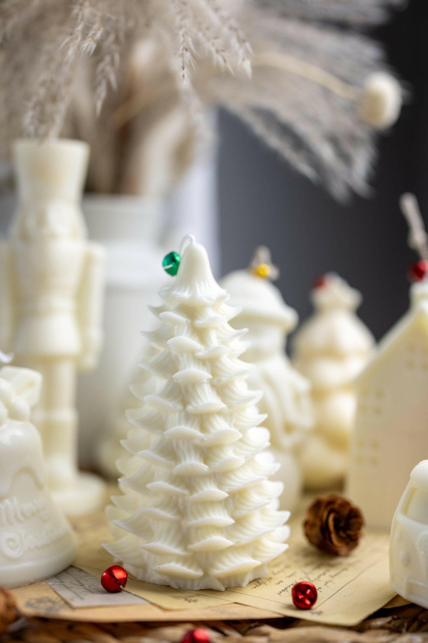 CHRISTMAS TREE CANDLE | Decorative holiday candle | Festive pillar candle | Holiday decor | Christmas Gift | Luxury soy candle | Decoration