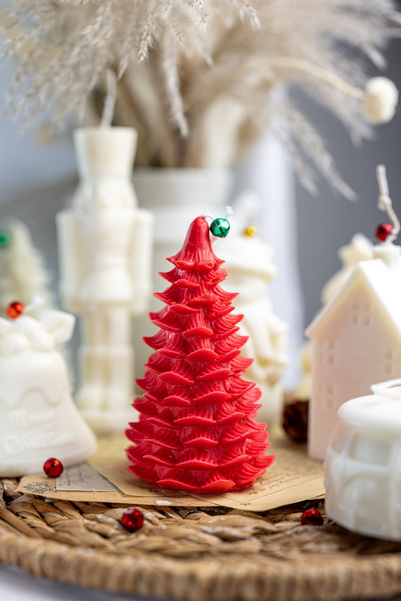 CHRISTMAS TREE CANDLE | Decorative holiday candle | Festive pillar candle | Holiday decor | Christmas Gift | Luxury soy candle