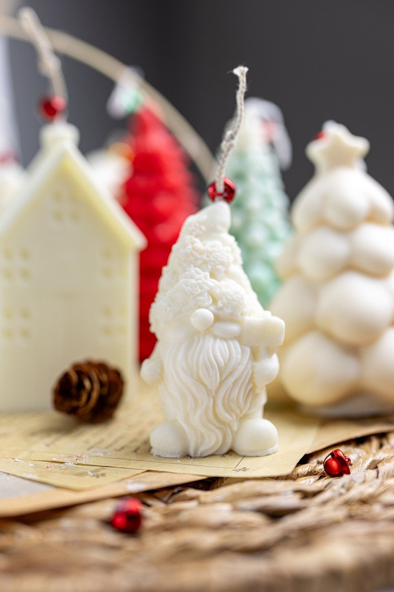 Gnome candle (Set of 2), Small, Christmas gnomes candle, Christmas gift, hand-poured, home decor, Christmas Decor, custom color, gift shop