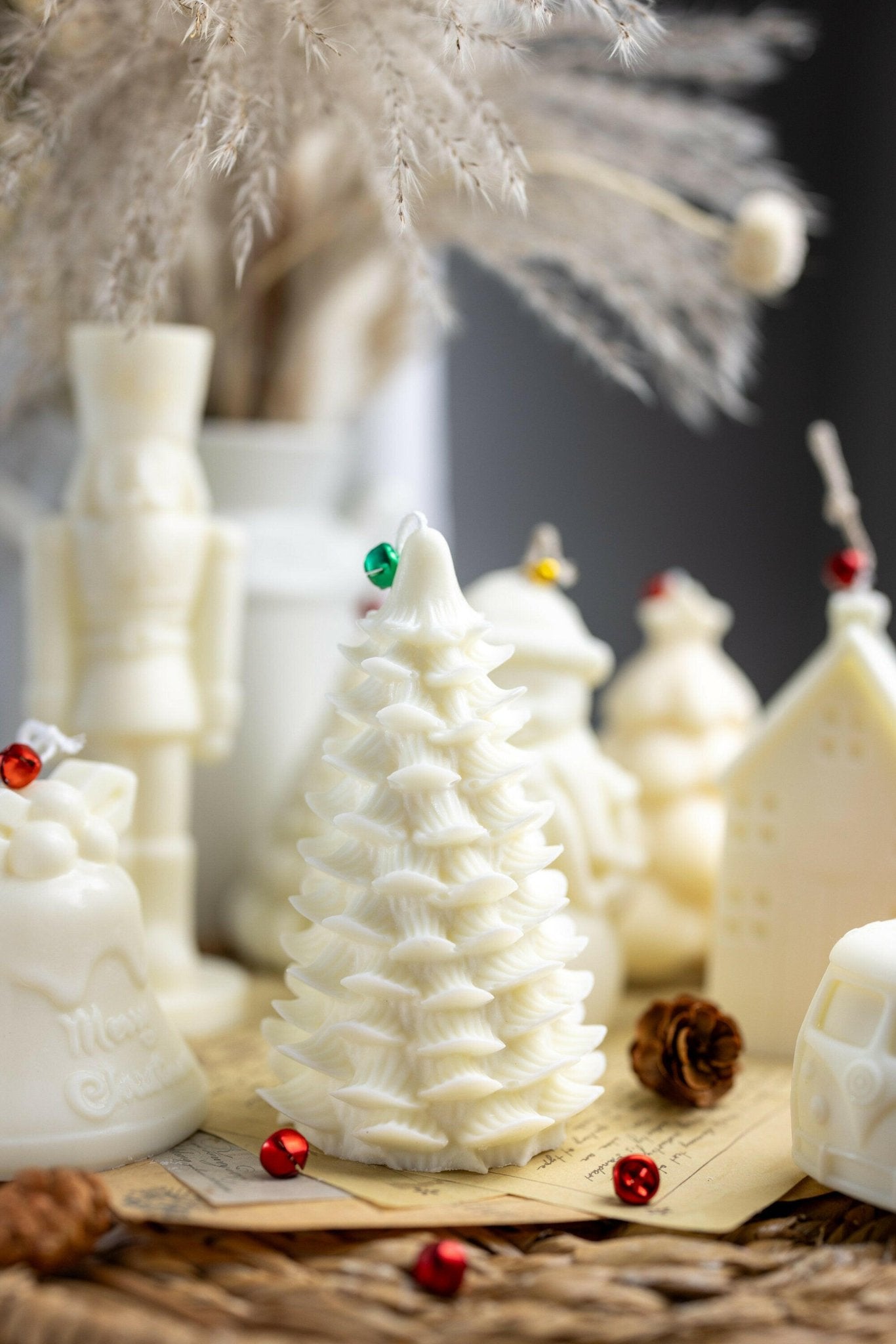 CHRISTMAS TREE CANDLE | Decorative holiday candle | Festive pillar candle | Holiday decor | Christmas Gift | Luxury soy candle | Decoration