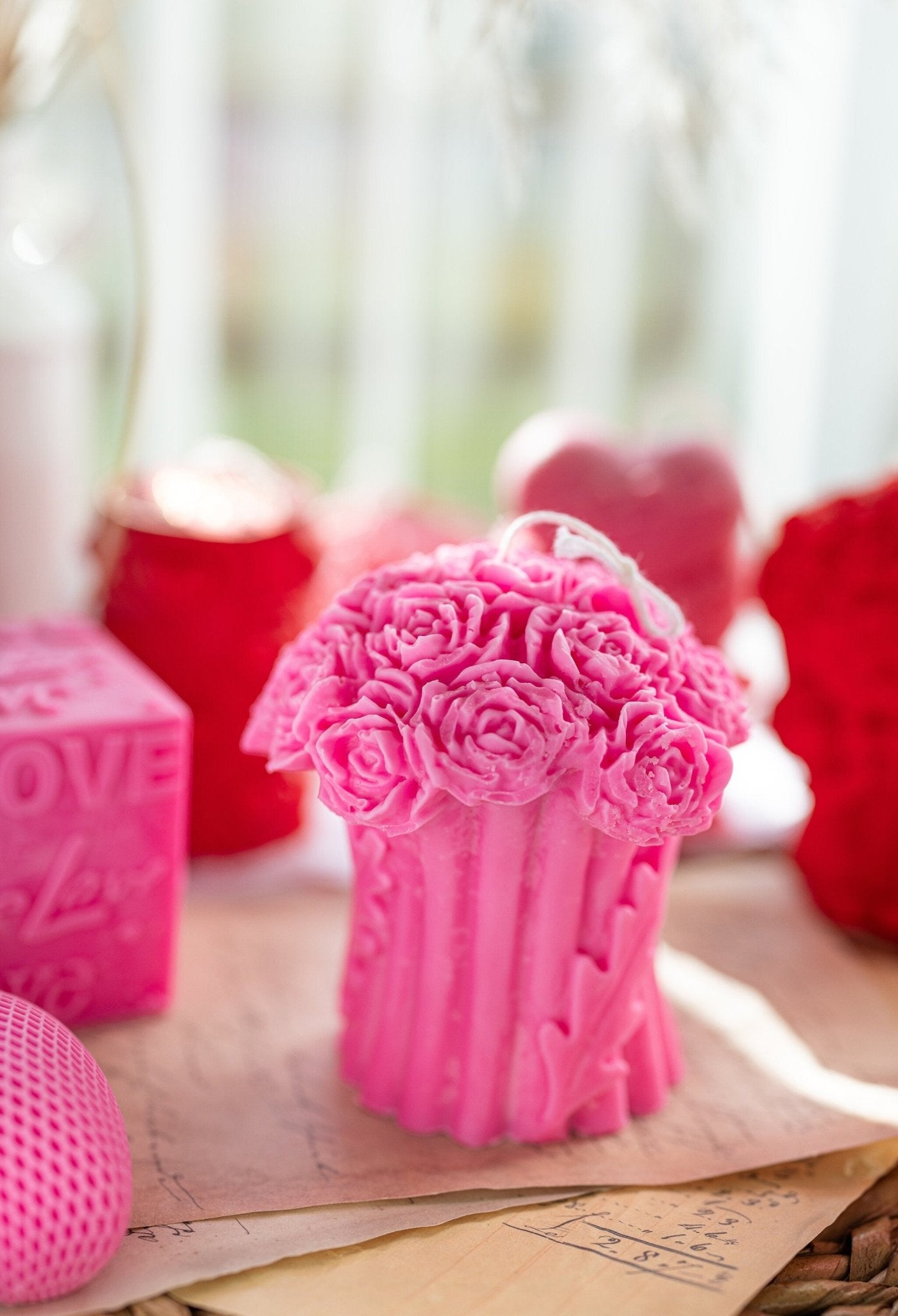 Rose Bouquet Candle, Peony Bouquet, Peony Candle, Flower Candle, Valentine's Gifts ,Handmade Home Decor, Personalized Gift For Her.