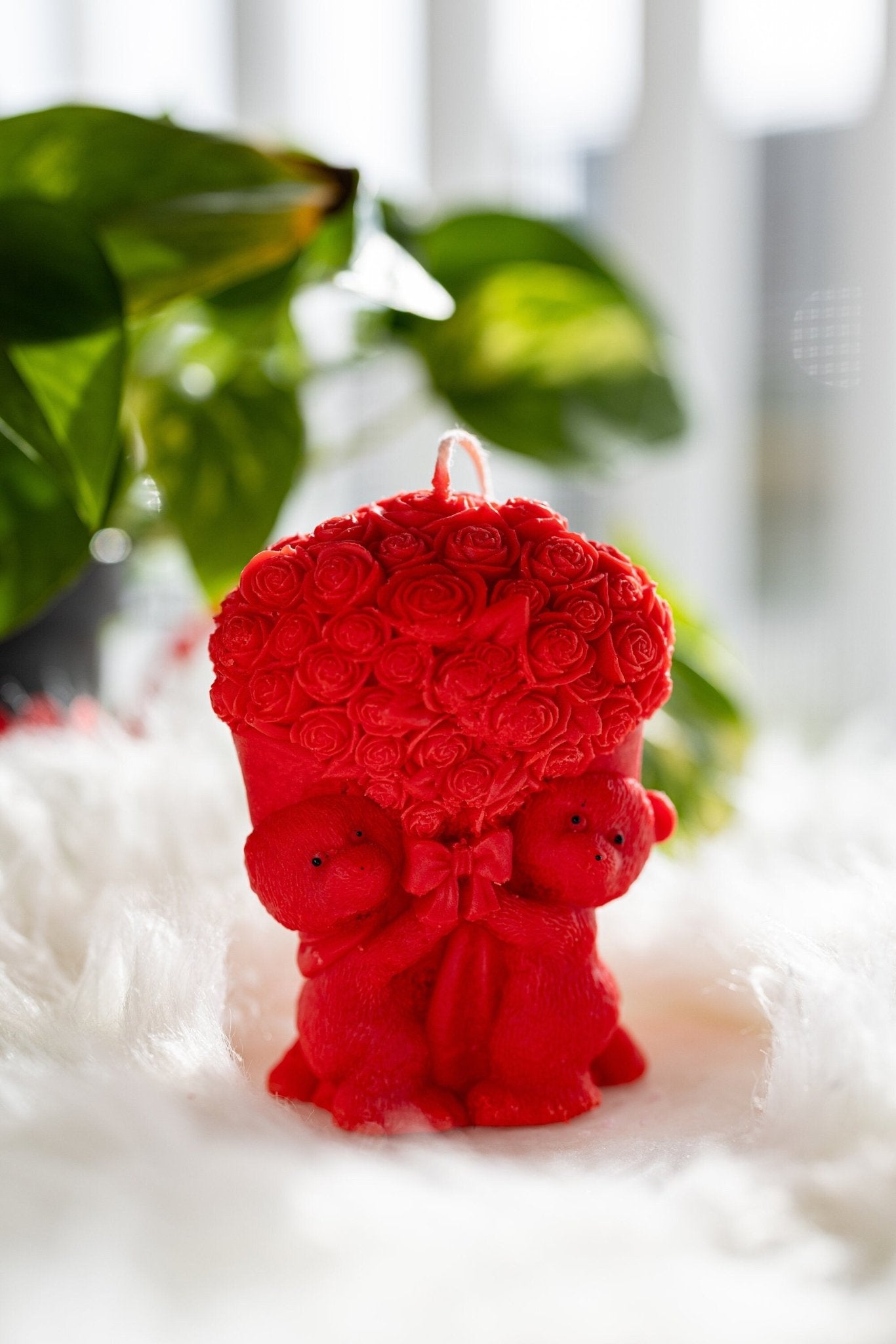 Two Bears with Bouquet Rose Candle | Rose Bears Candle | Aesthetic Candle | Cozy Candle | Valentines Day Candle | Love Candle