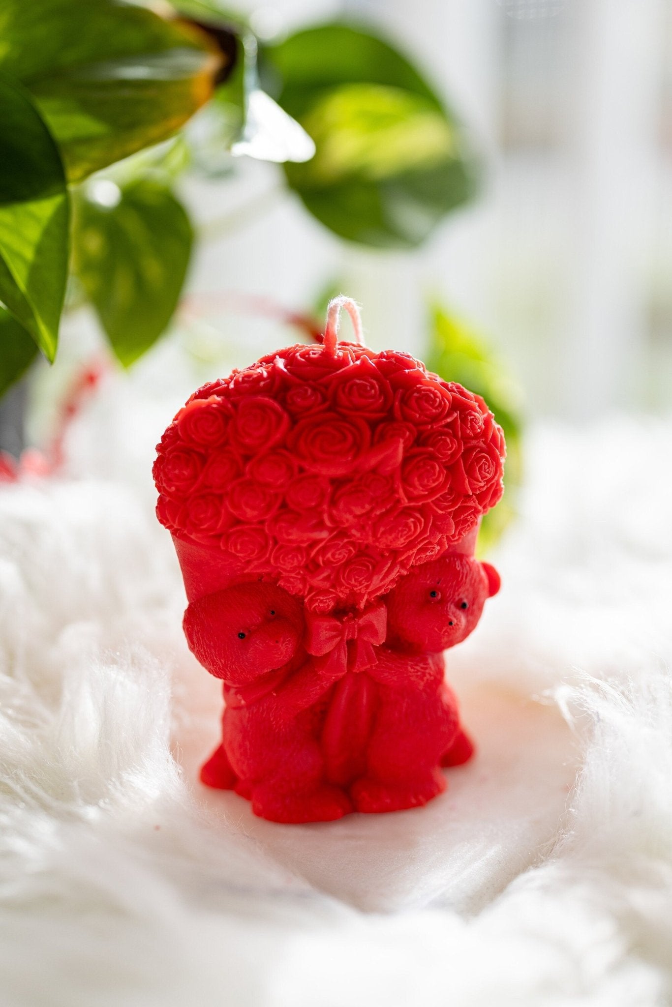 Two Bears with Bouquet Rose Candle | Rose Bears Candle | Aesthetic Candle | Cozy Candle | Valentines Day Candle | Love Candle