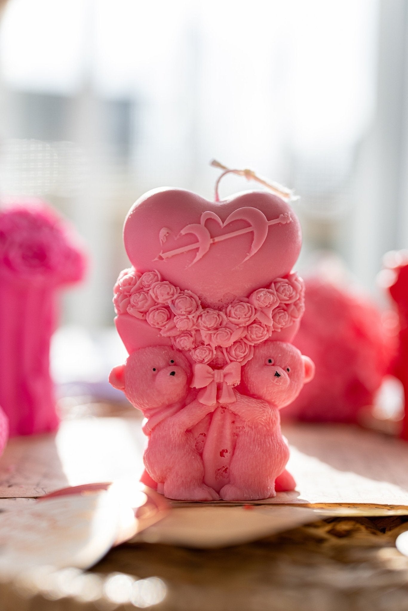 Teddy Bear candle,Hug, Roses, Birthday gift, Valentine's Gift, Wedding, Engagement, Soy Wax Candle, Aroma candle, Aesthetic, Gift for her