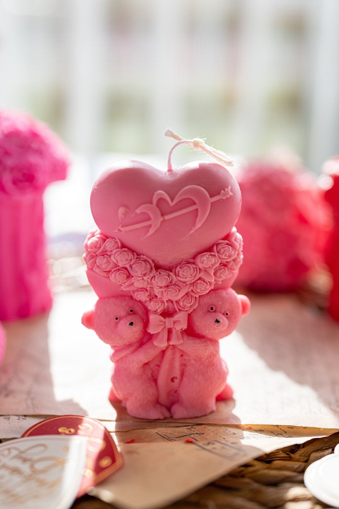 Teddy Bear candle,Hug, Roses, Birthday gift, Valentine's Gift, Wedding, Engagement, Soy Wax Candle, Aroma candle, Aesthetic, Gift for her