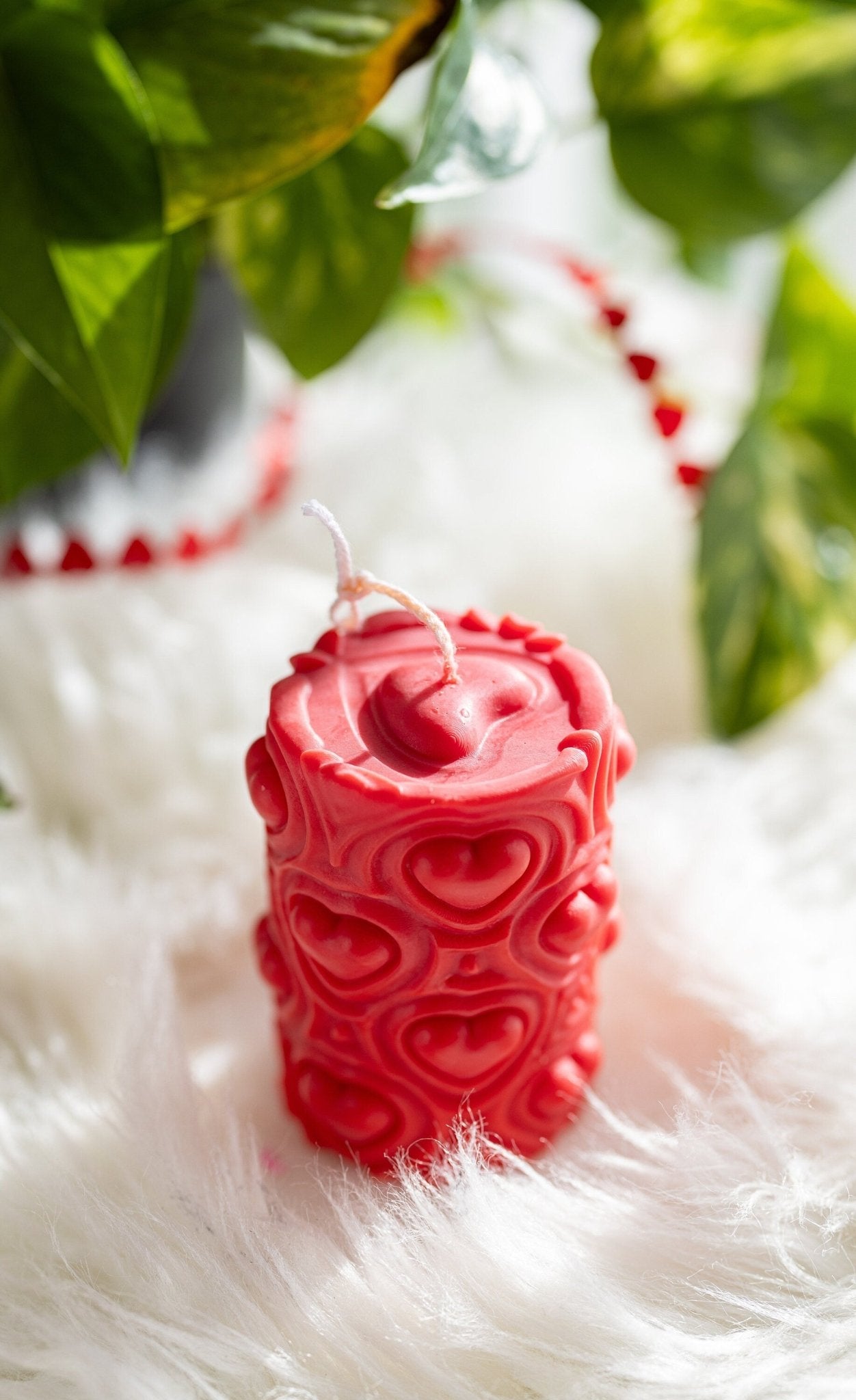 Valentine's Day, Tall Candle, Soy Candles, Soy Wax, Heart Candle. Heart Glass, Fragrance Oil, Pillar Candle,Gift for Her.