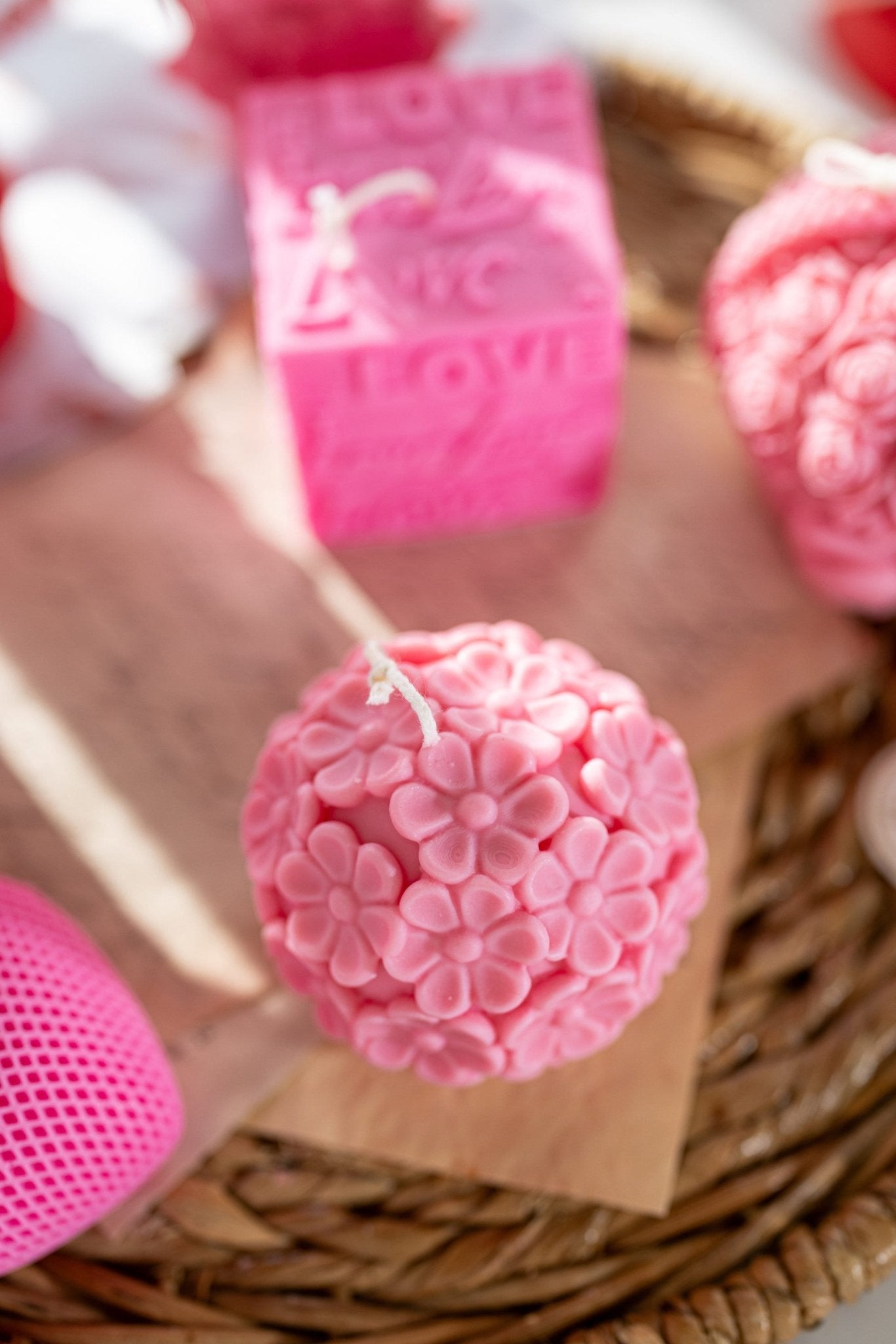 Flower Bowl CandleFlower Shape Candle, Love Candle, Pink Candle,Unique Gift, Valentines Day Gift.