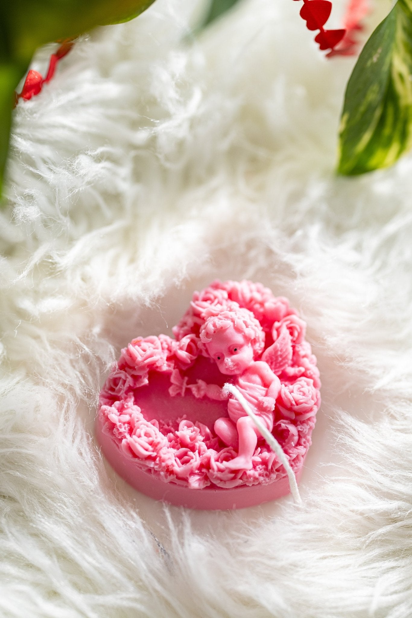 Heart Shape Angel Candle, Handmade Candle, Soy Wax Candle, Valentine's Day Candle, Angel Cupid Candle, Cupid Candle,