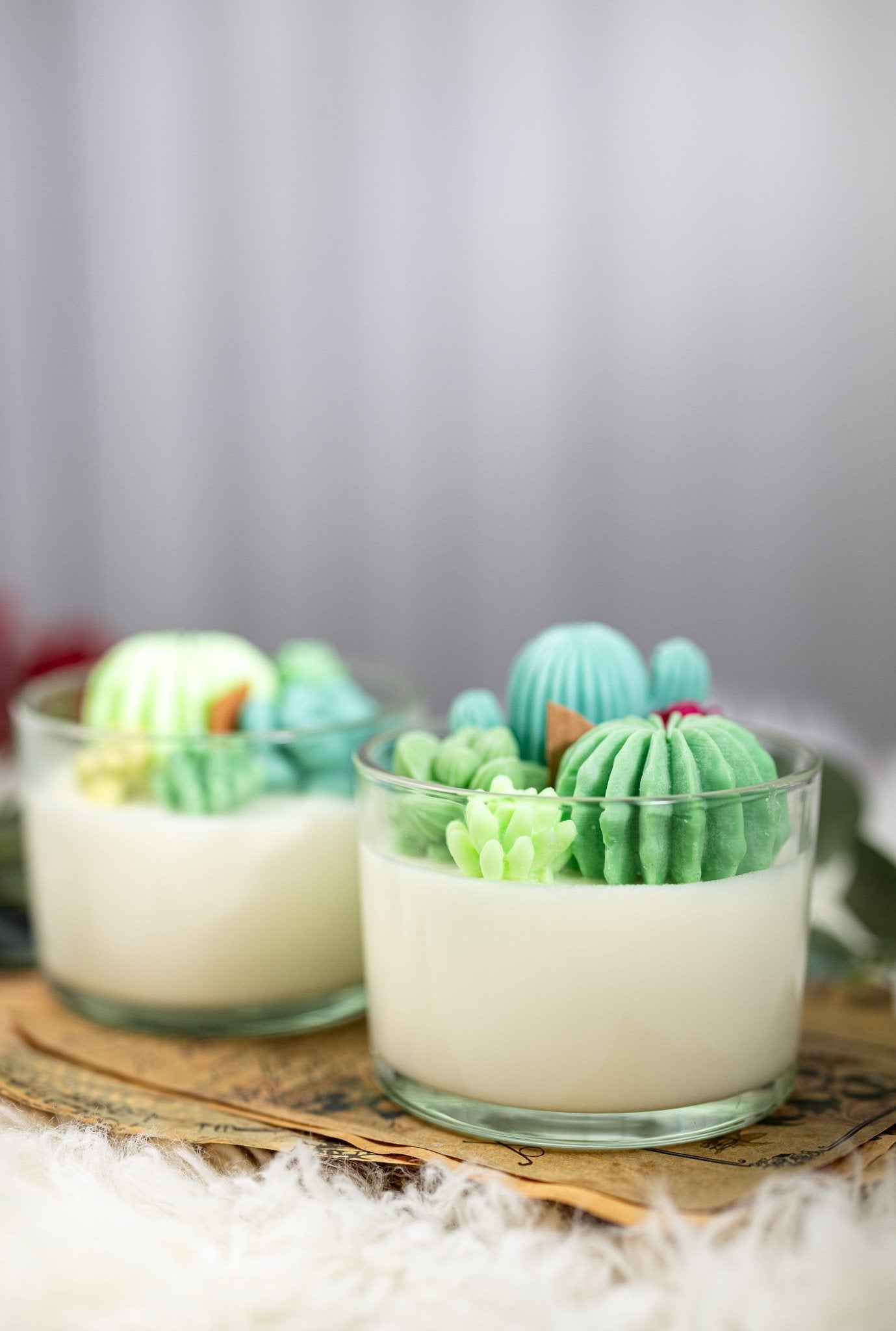 Large Glass Succulent Cacti Candle, Succulent Cacti Terrarium Garden Gift,Cactus Blossom Scent,Candle for Plant Lover, Gift for Gardener.