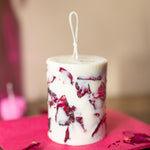 Dry Flower Rose Soy Candle – Handmade Floral Candle Gift for Her, Romantic Home Decor