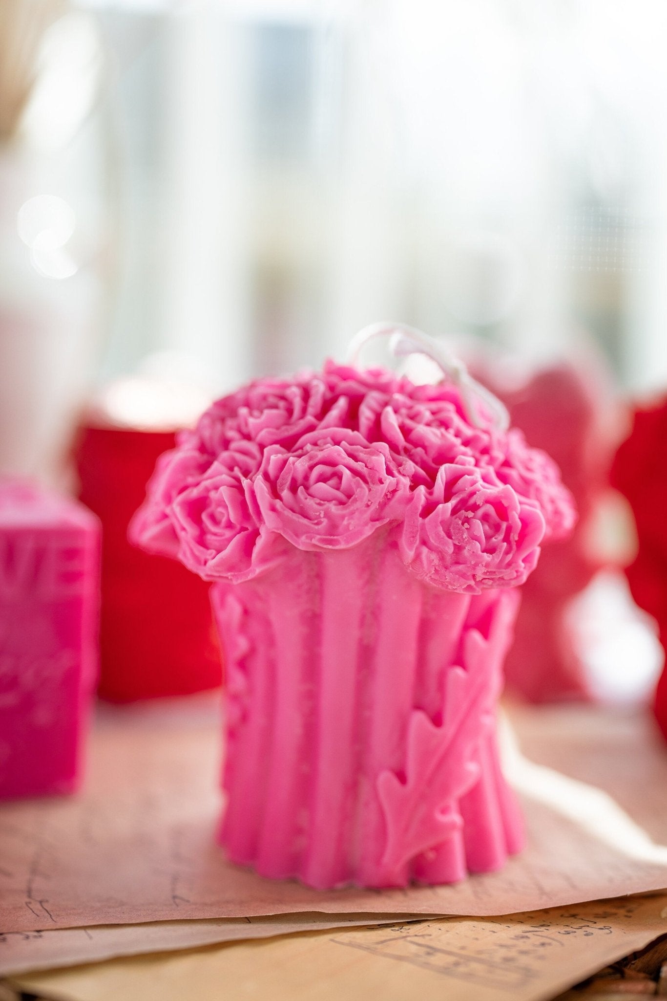 Rose Bouquet Candle, Peony Bouquet, Peony Candle, Flower Candle, Valentine's Gifts ,Handmade Home Decor, Personalized Gift For Her.