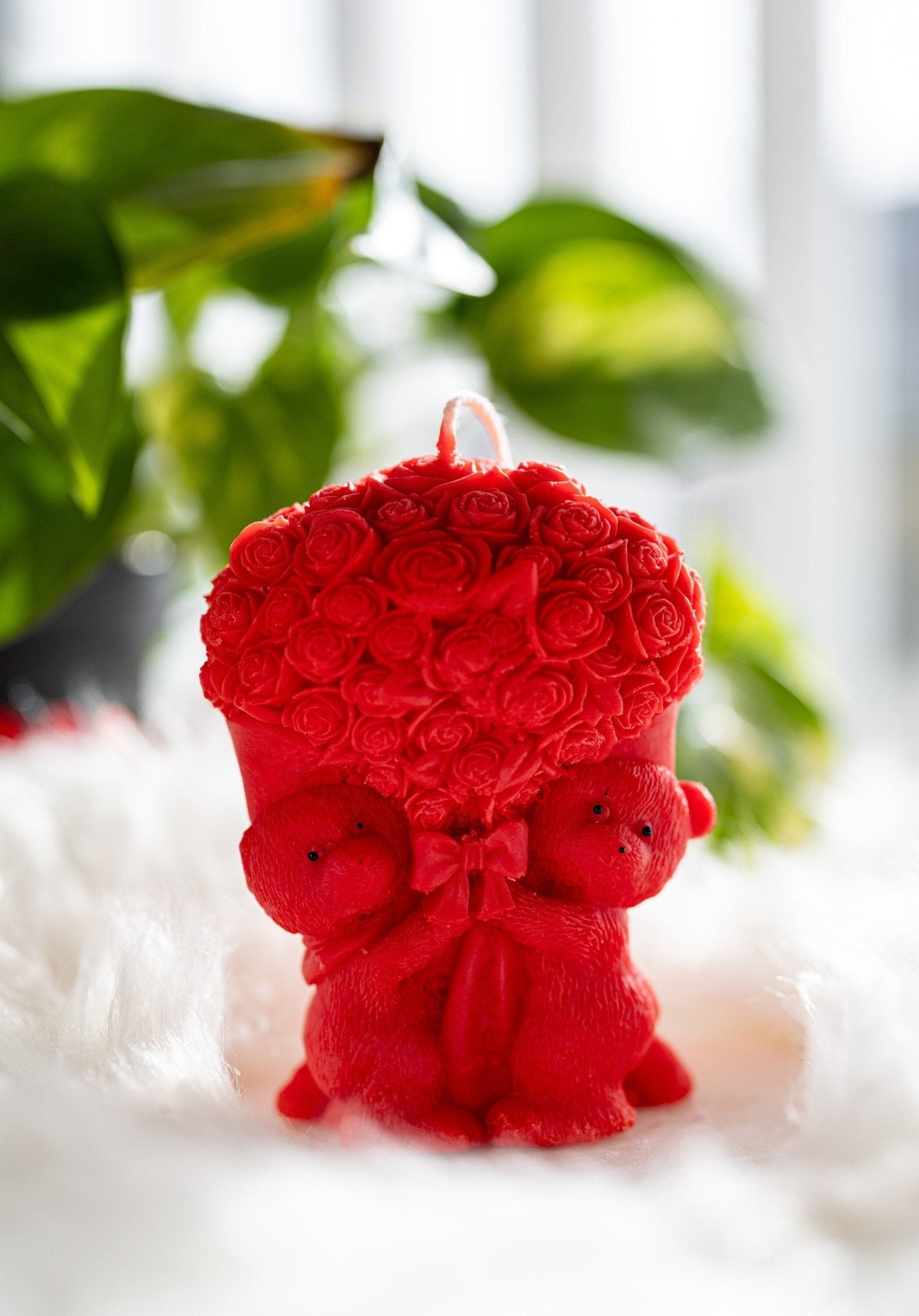 Two Bears with Bouquet Rose Candle | Rose Bears Candle | Aesthetic Candle | Cozy Candle | Valentines Day Candle | Love Candle