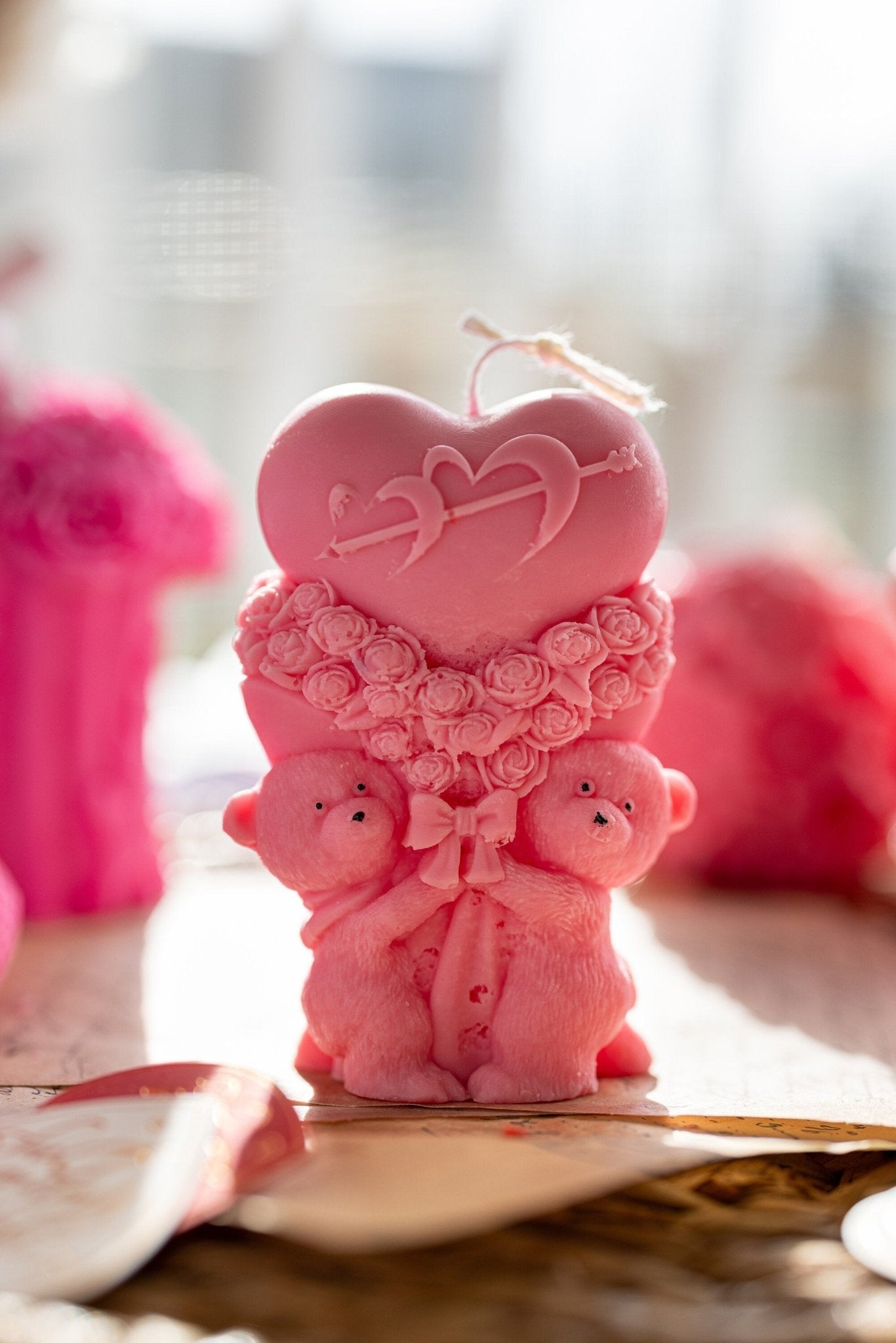 Teddy Bear candle,Hug, Roses, Birthday gift, Valentine's Gift, Wedding, Engagement, Soy Wax Candle, Aroma candle, Aesthetic, Gift for her