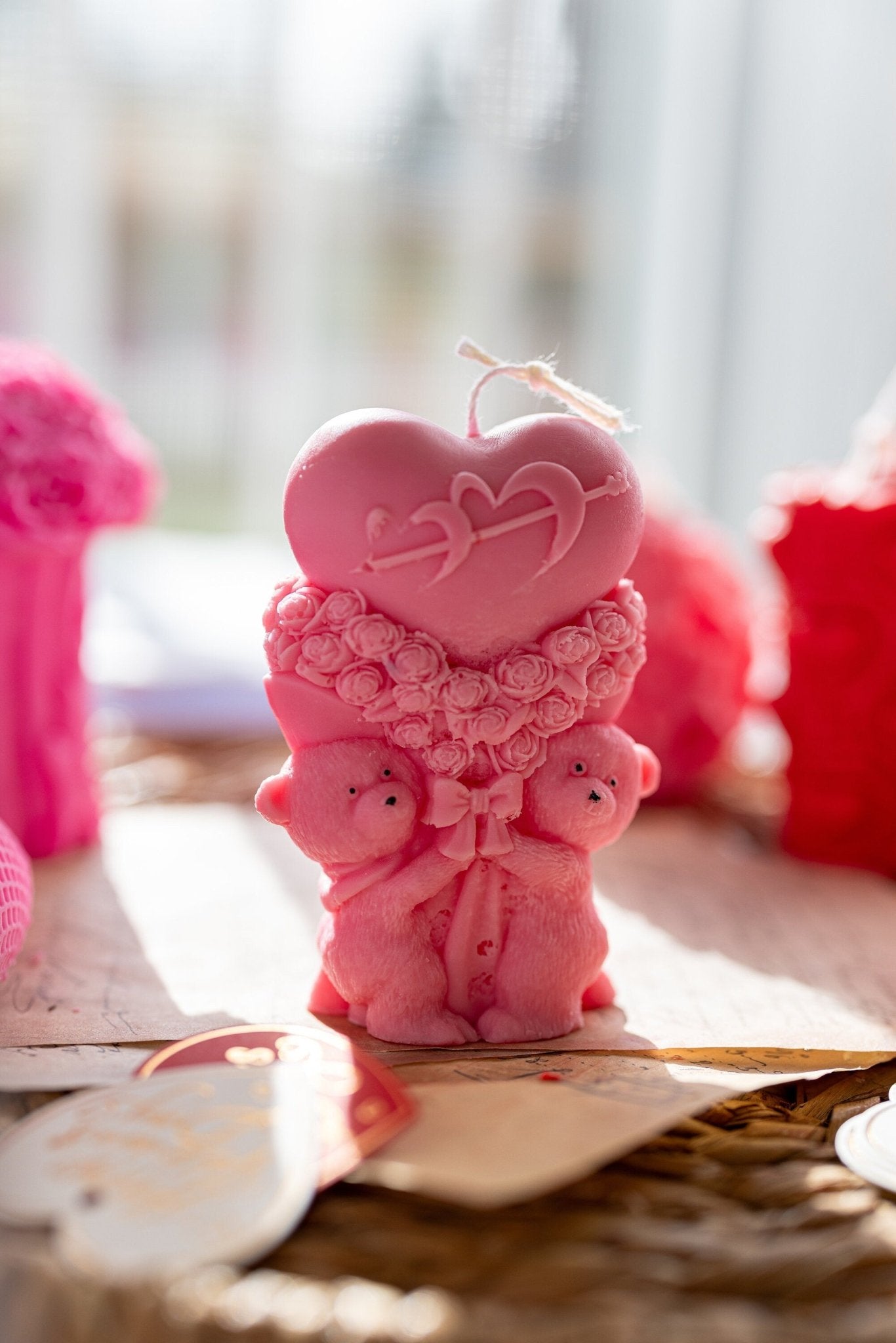 Teddy Bear candle,Hug, Roses, Birthday gift, Valentine's Gift, Wedding, Engagement, Soy Wax Candle, Aroma candle, Aesthetic, Gift for her