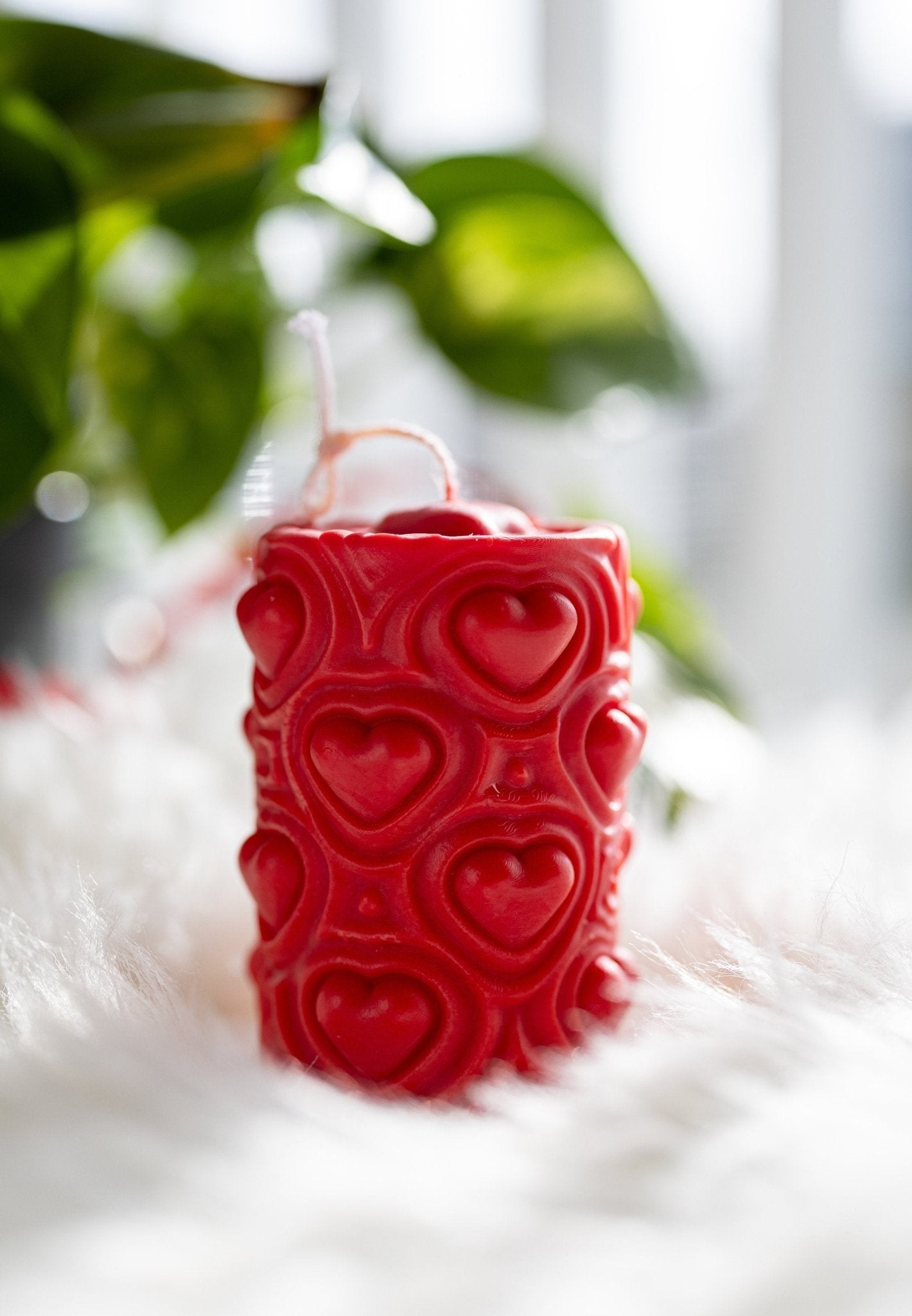 Valentine's Day, Tall Candle, Soy Candles, Soy Wax, Heart Candle. Heart Glass, Fragrance Oil, Pillar Candle,Gift for Her.