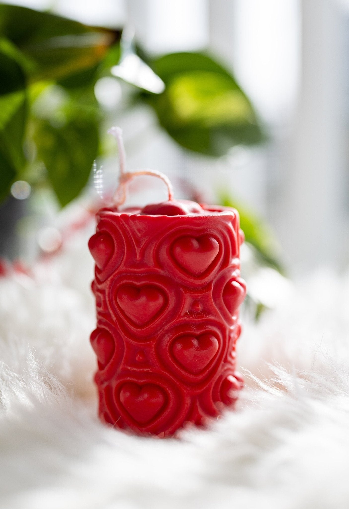 Valentine's Day, Tall Candle, Soy Candles, Soy Wax, Heart Candle. Heart Glass, Fragrance Oil, Pillar Candle,Gift for Her.