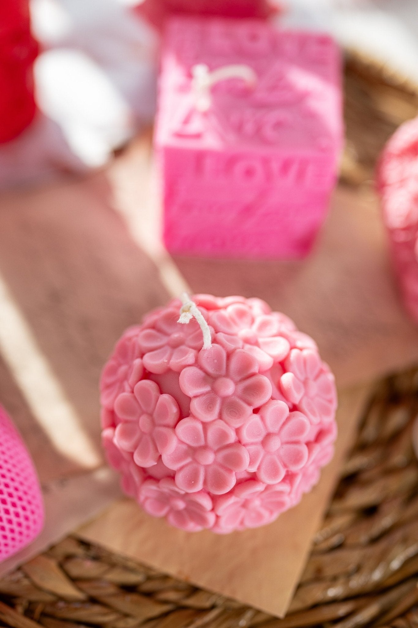 Flower Bowl CandleFlower Shape Candle, Love Candle, Pink Candle,Unique Gift, Valentines Day Gift.