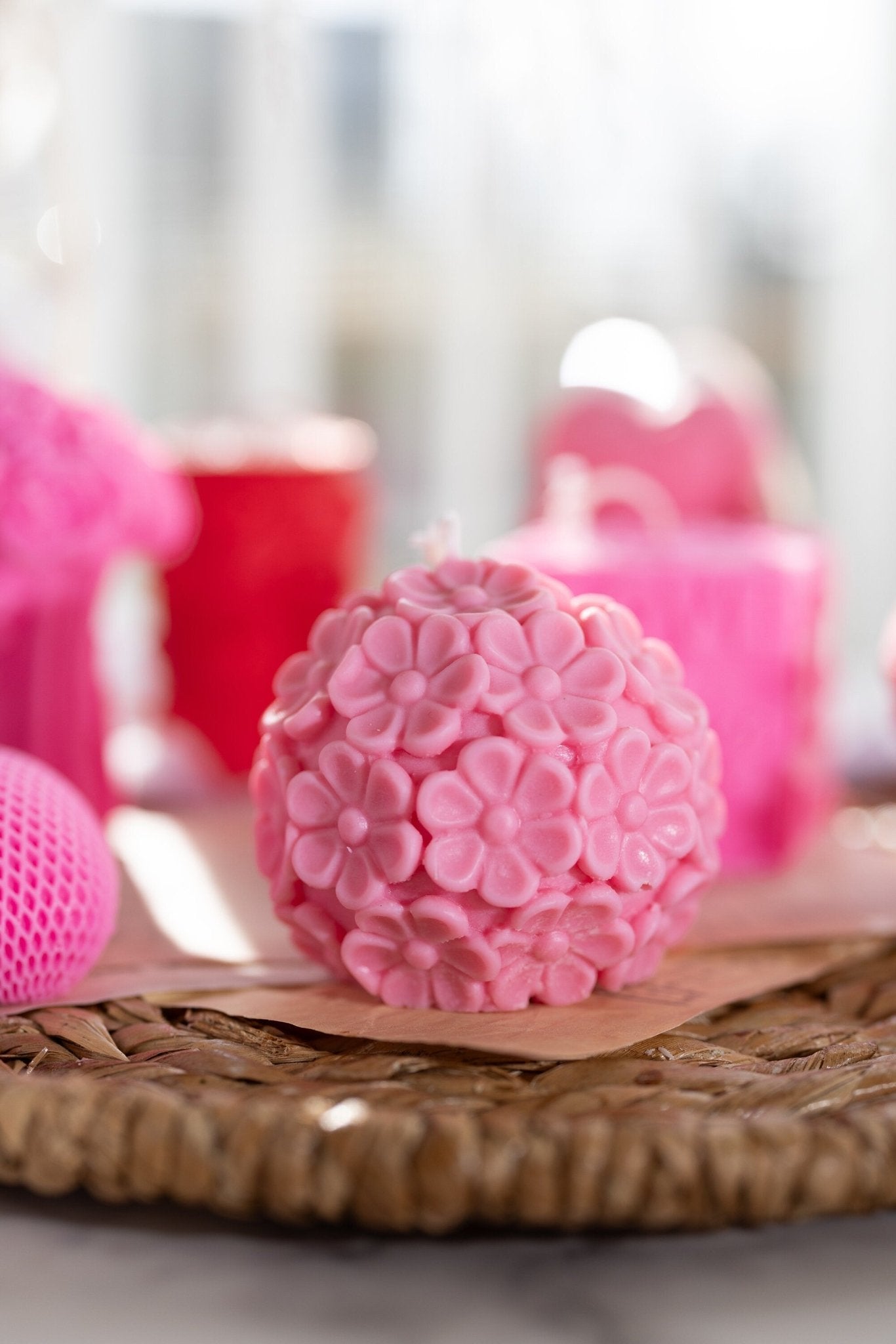 Flower Bowl CandleFlower Shape Candle, Love Candle, Pink Candle,Unique Gift, Valentines Day Gift.