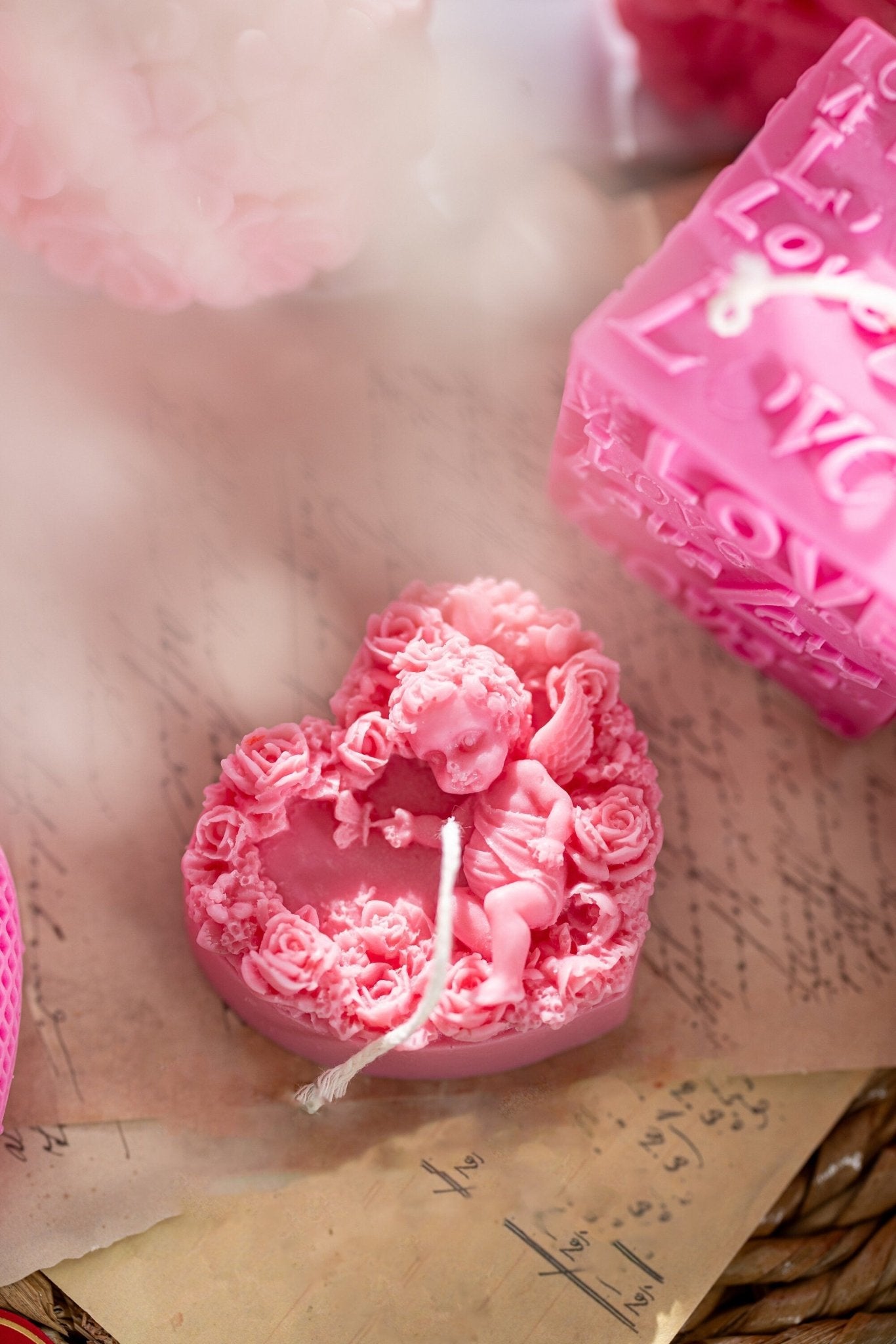 Heart Shape Angel Candle, Handmade Candle, Soy Wax Candle, Valentine's Day Candle, Angel Cupid Candle, Cupid Candle,