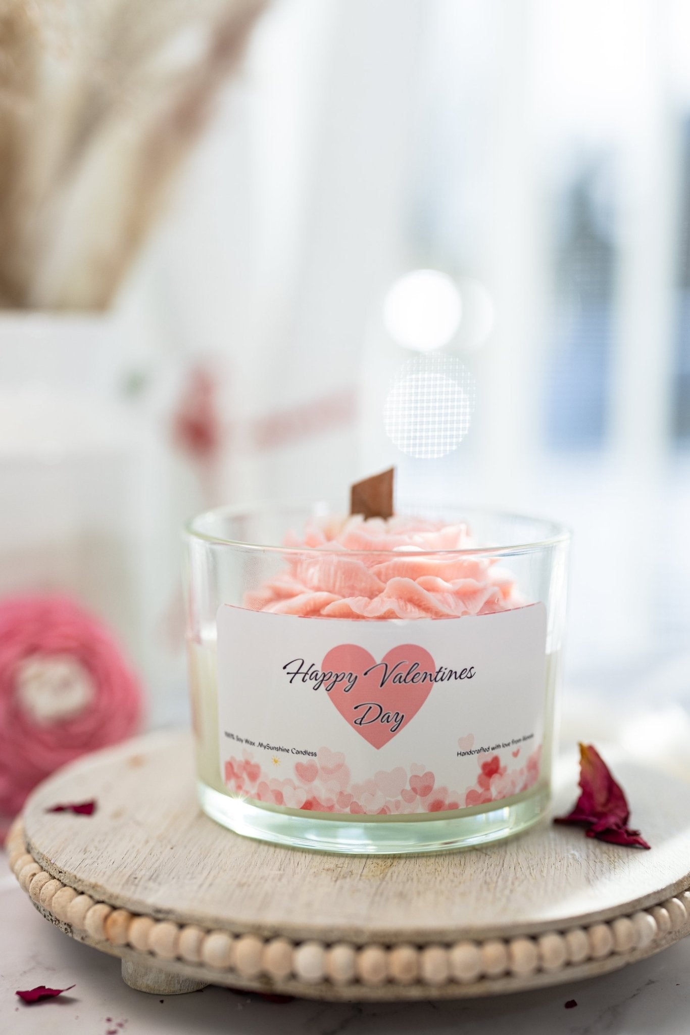 Peony Scented Soy Wax Candle, 16 oz, Handmade | Bridal Gift, Bridesmaid, Personalize For Her, Flower Candle, Wedding Gift