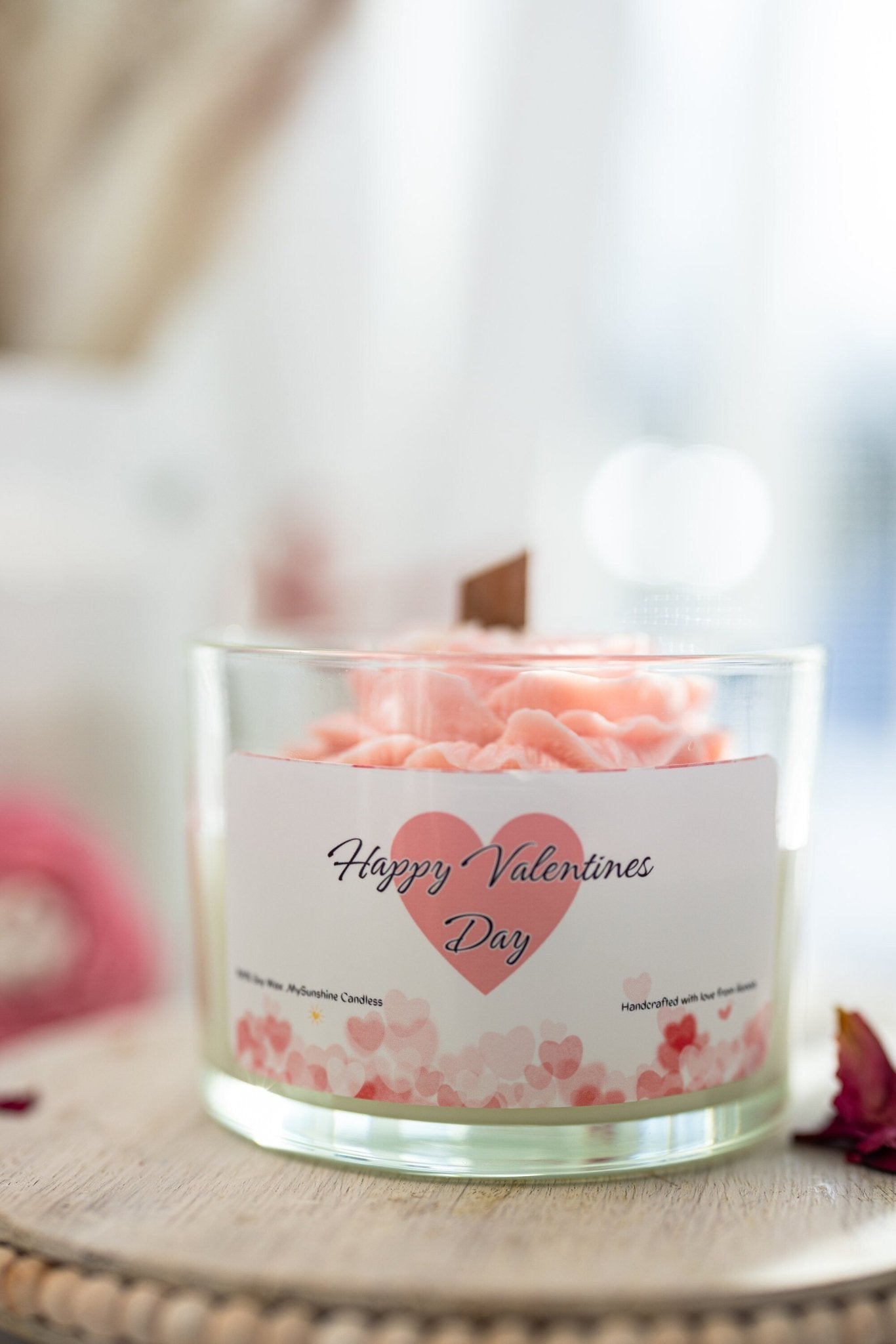 Peony Scented Soy Wax Candle, 16 oz, Handmade | Bridal Gift, Bridesmaid, Personalize For Her, Flower Candle, Wedding Gift