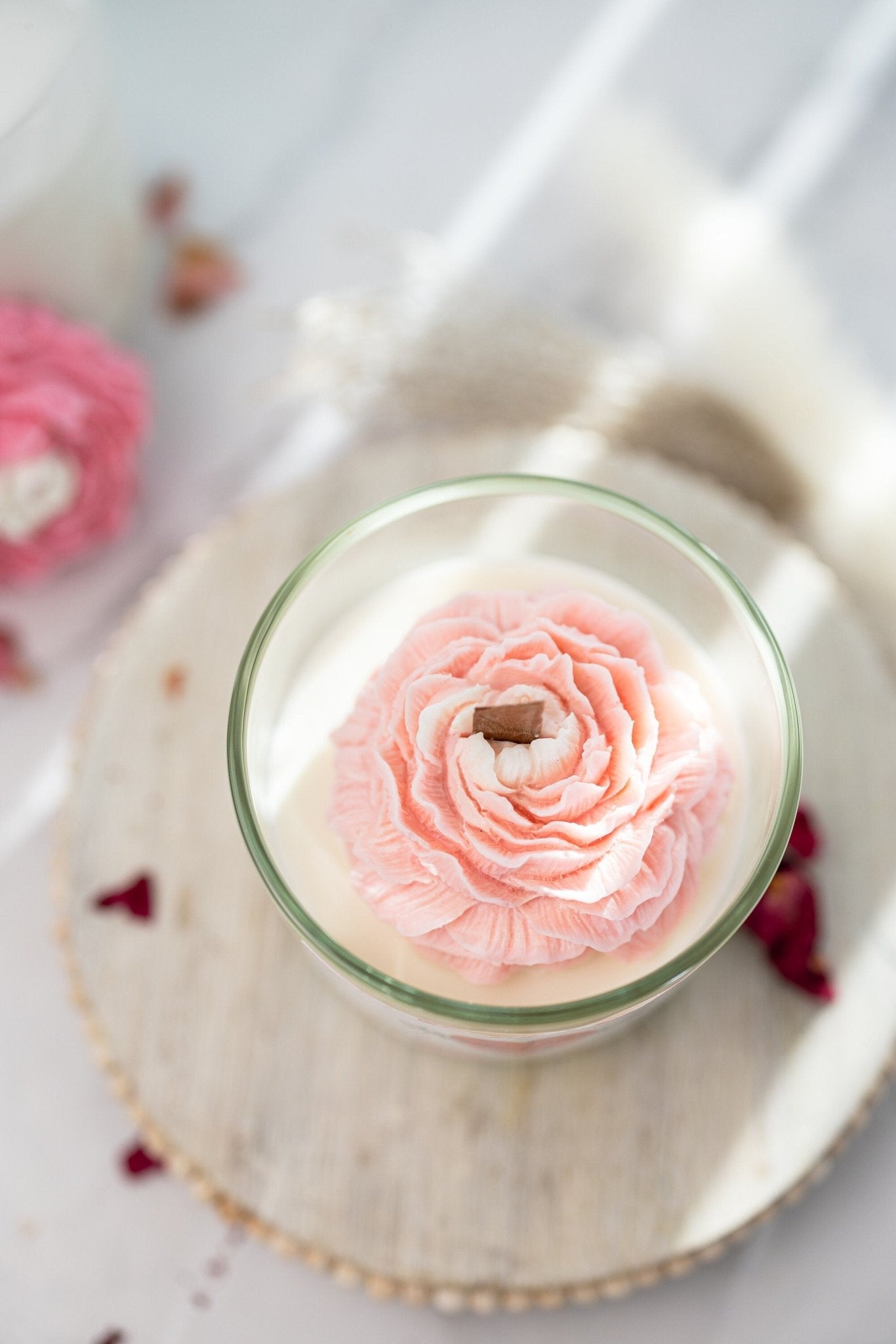 Peony Scented Soy Wax Candle, 16 oz, Handmade | Bridal Gift, Bridesmaid, Personalize For Her, Flower Candle, Wedding Gift