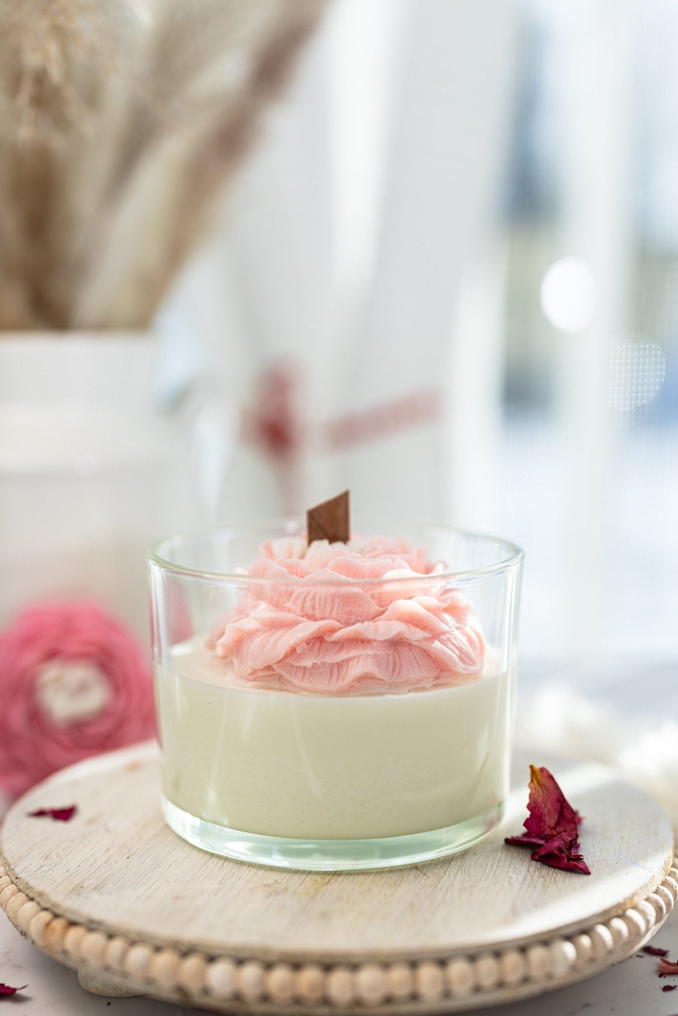 Peony Scented Soy Wax Candle, 16 oz, Handmade | Bridal Gift, Bridesmaid, Personalize For Her, Flower Candle, Wedding Gift