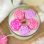 Floral Candle,Botanical Candle, Galentines gift, Modern Candle, Love Spell Scented Candle, Valentines gift, Rose Wood Wick Candle,Peony