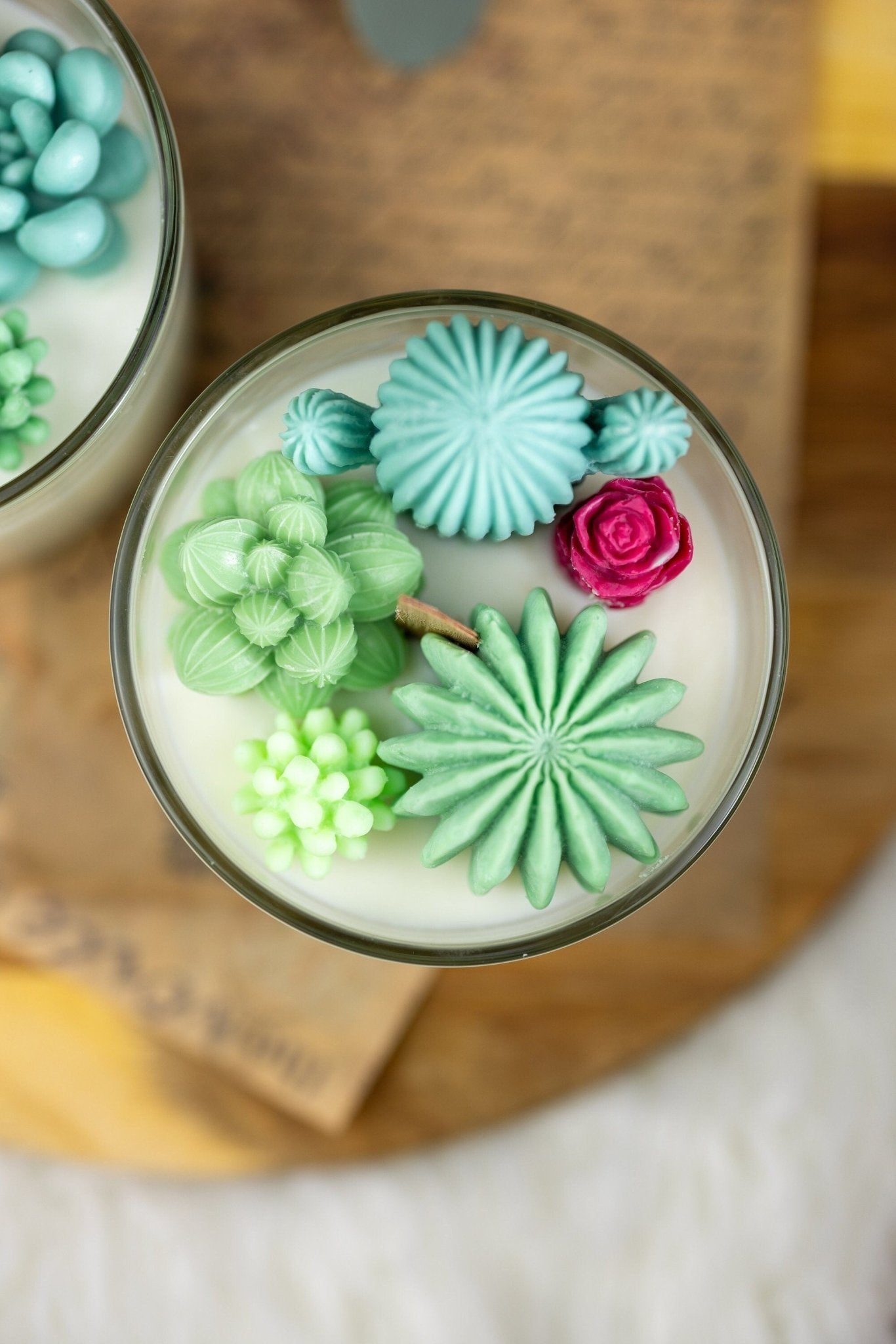 Large Glass Succulent Cacti Candle, Succulent Cacti Terrarium Garden Gift,Cactus Blossom Scent,Candle for Plant Lover, Gift for Gardener.