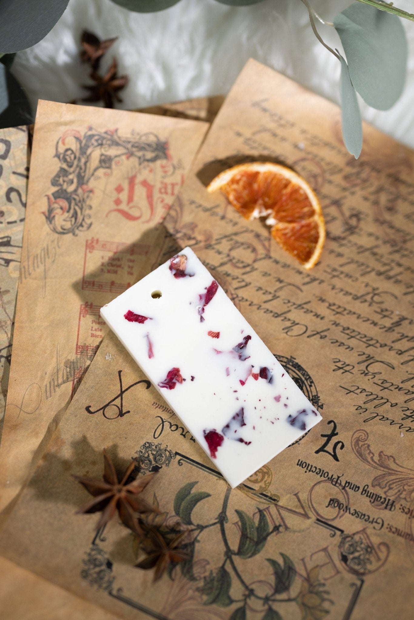 Scented natrual /soy wax sachet, Botanical wax tablet, Scented air freshener, Fresh dried floral sachet, Valentine's day Gift, Gift for all.