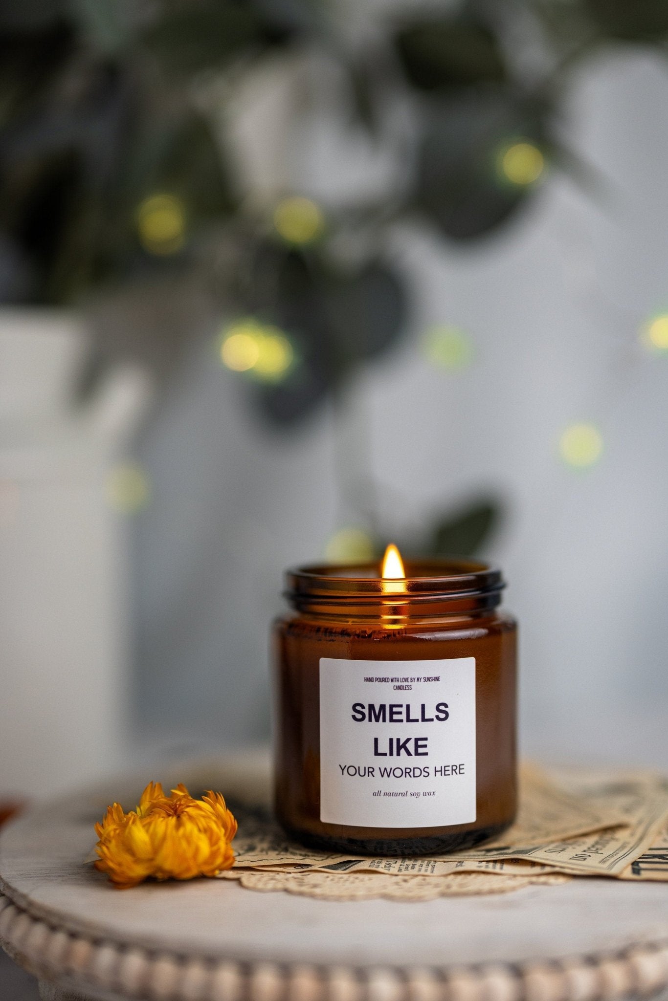 CUSTOM Smells Like Candle Fall Winter Gift, Friend Mom Christmas, Sister Funny Best Seller Popular Now,Glass Candle