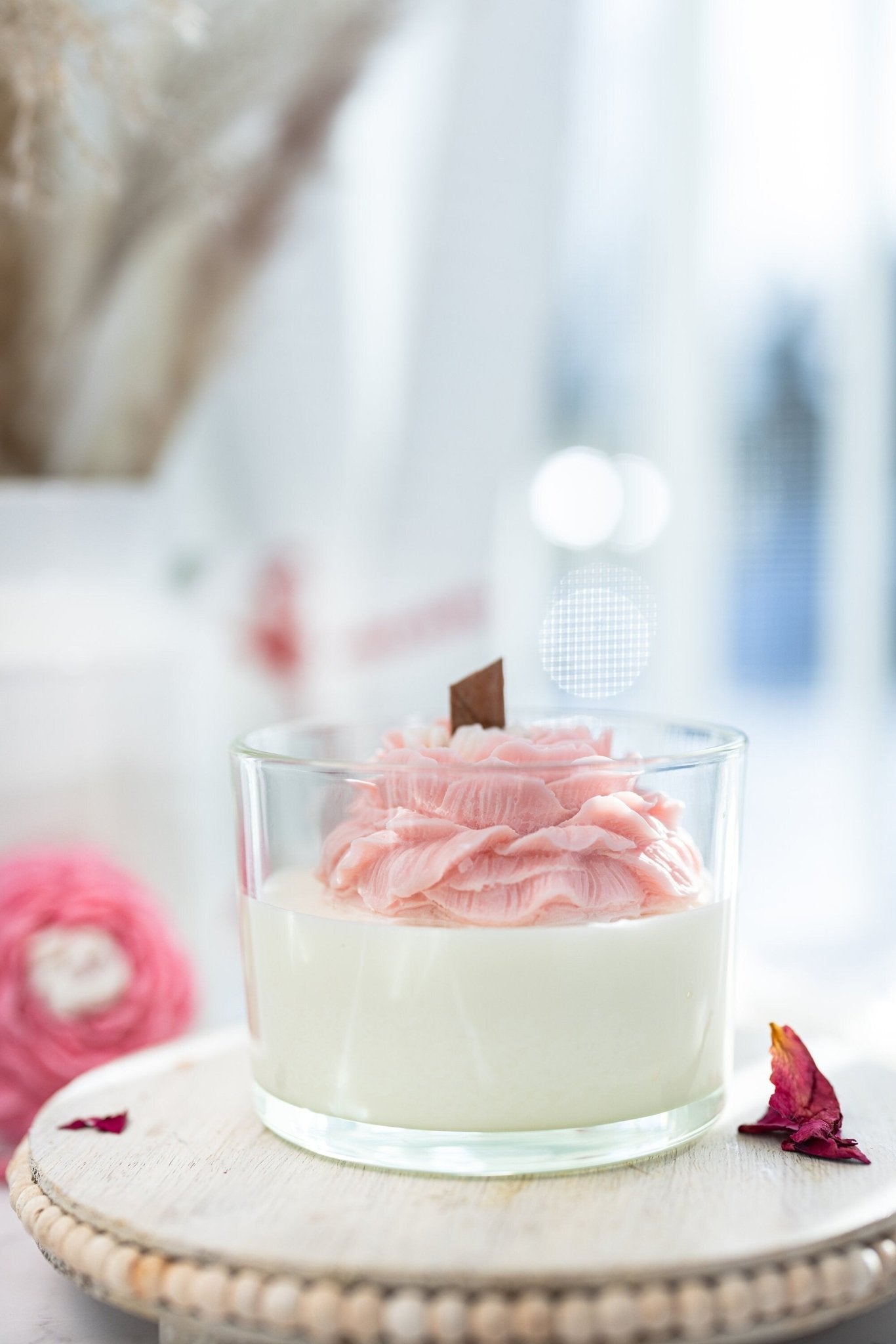 Peony Scented Soy Wax Candle, 16 oz, Handmade | Bridal Gift, Bridesmaid, Personalize For Her, Flower Candle, Wedding Gift