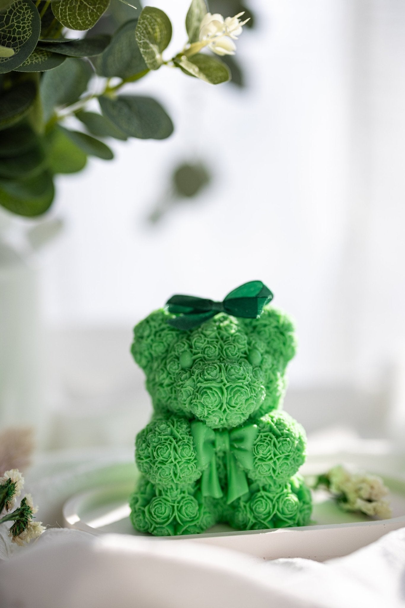 Rose Teddy Bear Candles, Rose Candles, Home Decor, Rose Bear Candles, Perfect Gift for Bear Lover, Valentines Day, Scented