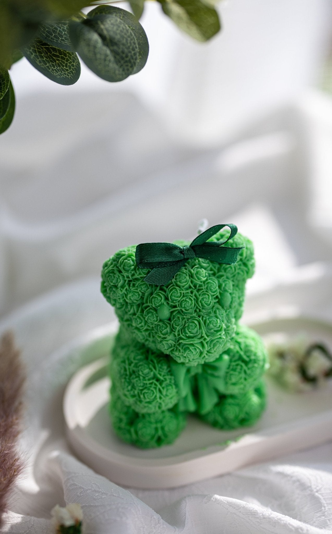 Rose Teddy Bear Candles, Rose Candles, Home Decor, Rose Bear Candles, Perfect Gift for Bear Lover, Valentines Day, Scented