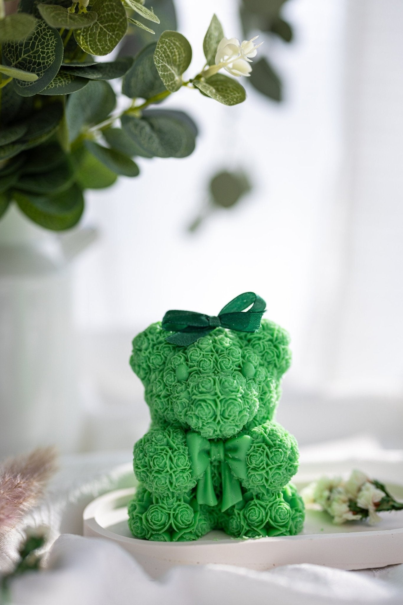 Rose Teddy Bear Candles, Rose Candles, Home Decor, Rose Bear Candles, Perfect Gift for Bear Lover, Valentines Day, Scented