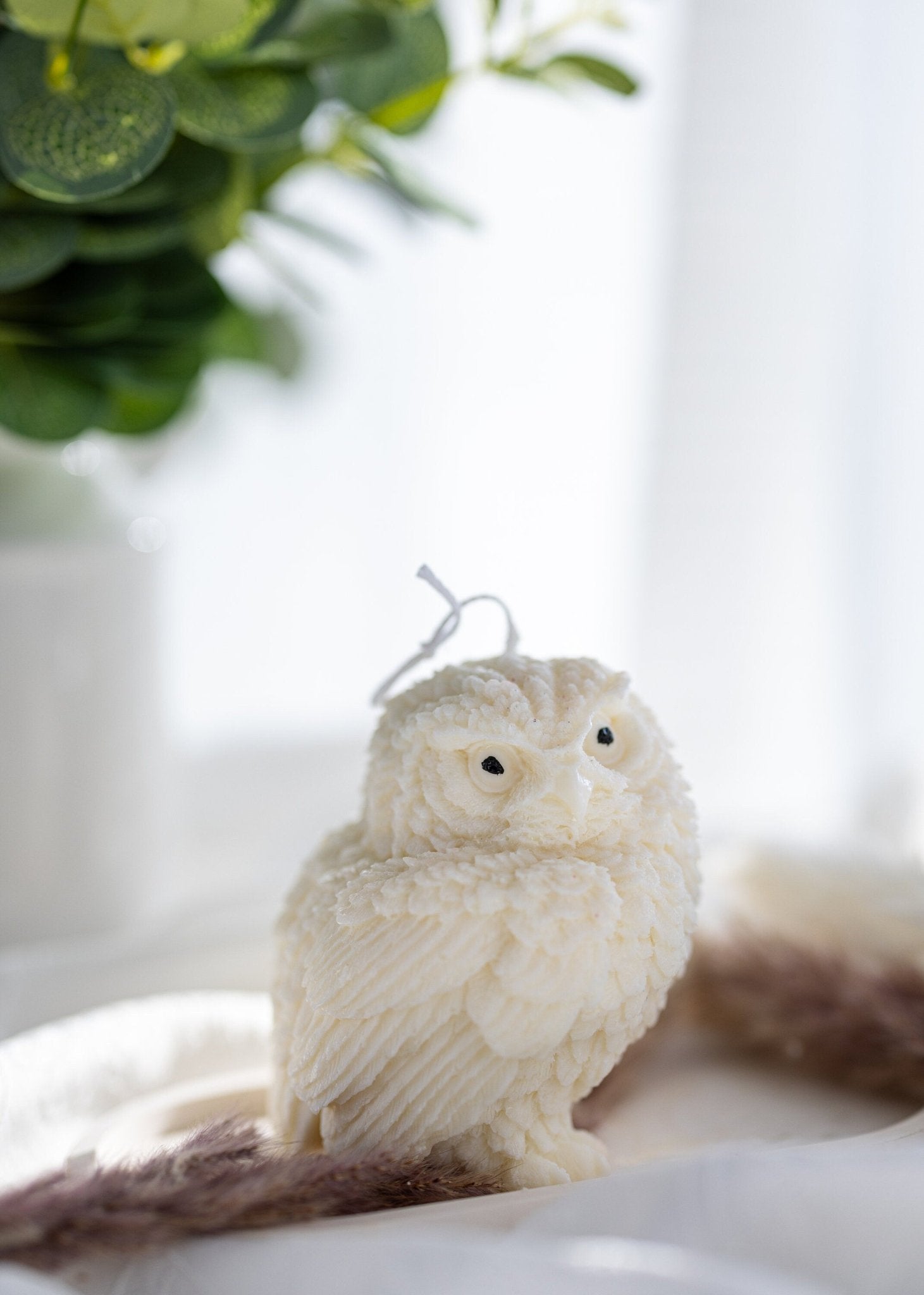 Unique Owl Candle with Intricate Details ,Large Owl Candle
