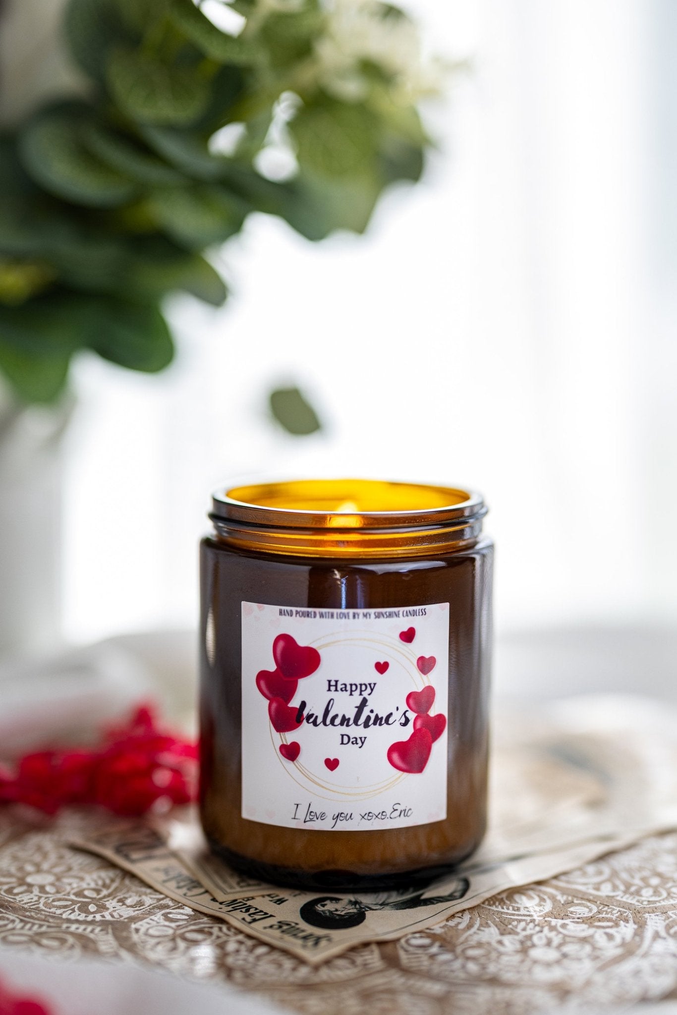 Valentine's Day Candle, Custom Personalized Gift For Husband, Gift For Wife, Vday Valentines Day Gift, I Love You