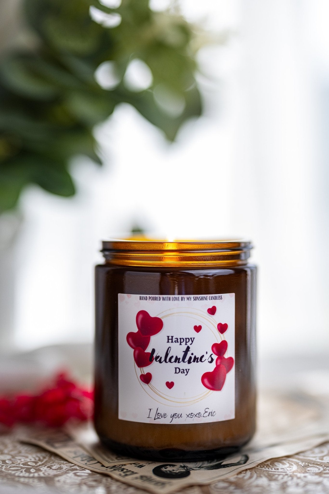 Valentine's Day Candle, Custom Personalized Gift For Husband, Gift For Wife, Vday Valentines Day Gift, I Love You