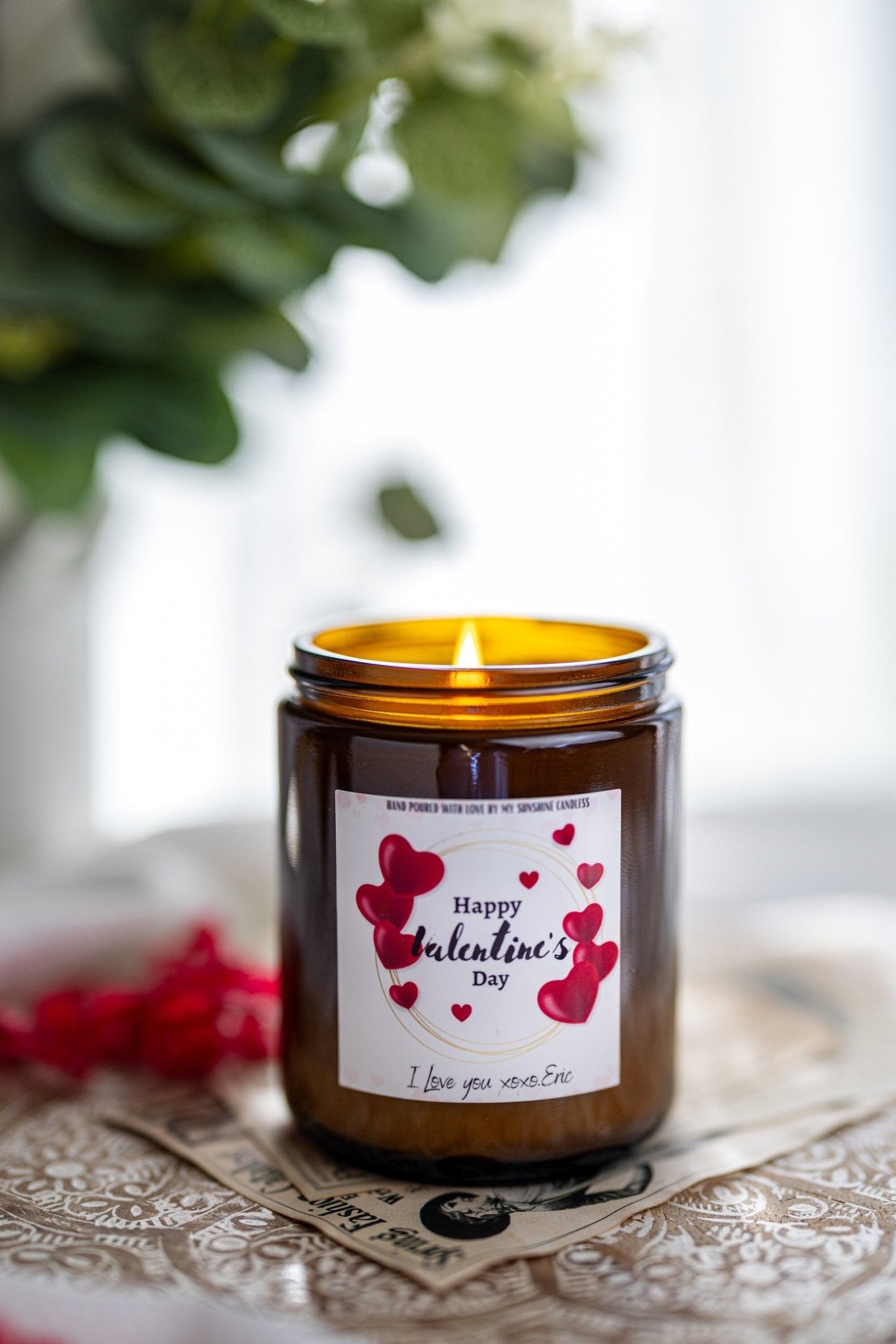 Valentine's Day Candle, Custom Personalized Gift For Husband, Gift For Wife, Vday Valentines Day Gift, I Love You