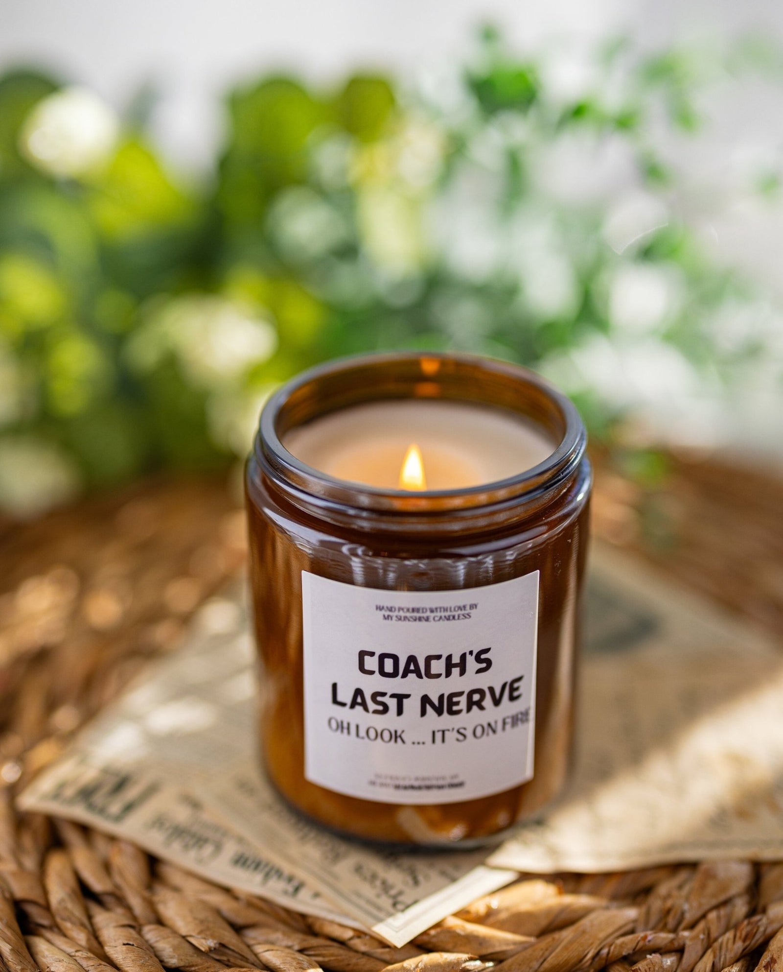 Coach's Last Nerve , OH LOOK IT'S On fire/Coach's Candle , Gift Candles , Candle for him.