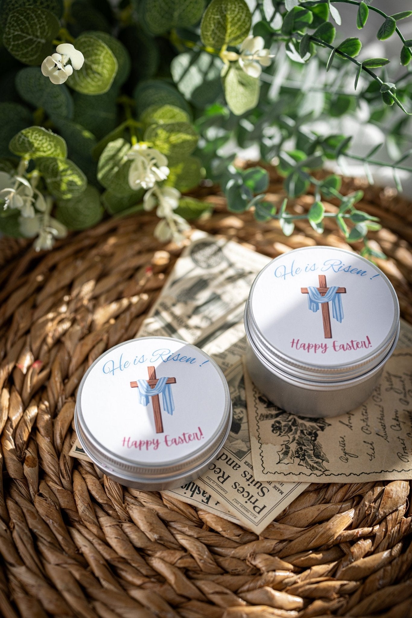 Easter Candle Favors - Happy Easter Favors for Guests, Christian Candle Favor, Bulk Candles, Easter Keepsake, Easter Tins Candle,Easter Gift