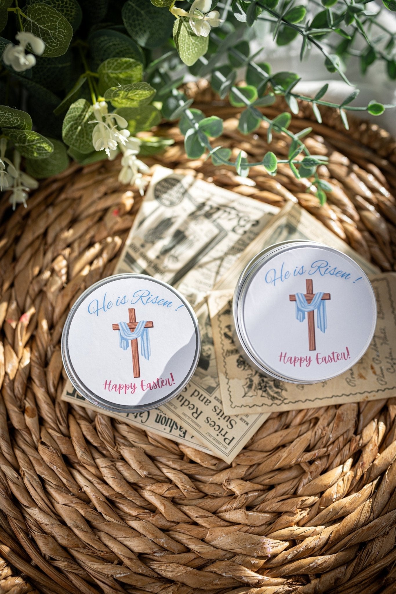 Easter Candle Favors - Happy Easter Favors for Guests, Christian Candle Favor, Bulk Candles, Easter Keepsake, Easter Tins Candle,Easter Gift