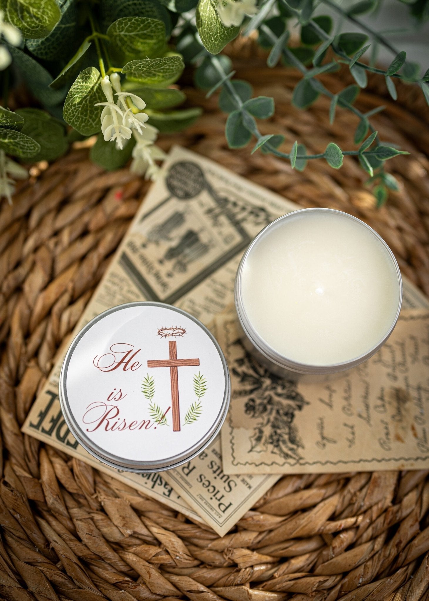 Easter Candle Favors - Happy Easter Favors for Guests, Christian Candle Favor, Bulk Candles, Easter Tins Candle,Easter Gift