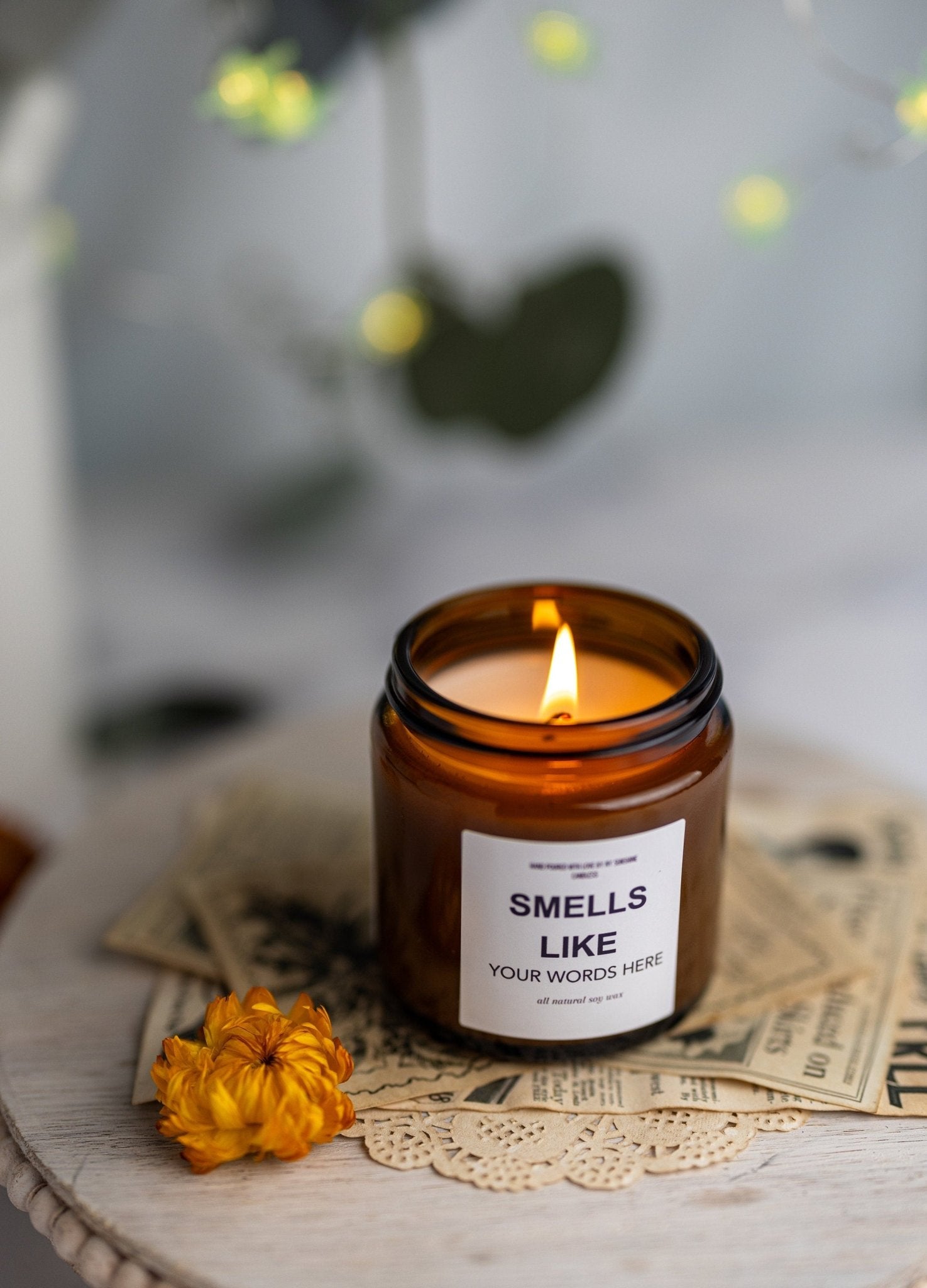 CUSTOM Smells Like Candle Fall Winter Gift, Friend Mom Christmas, Sister Funny Best Seller Popular Now,Glass Candle