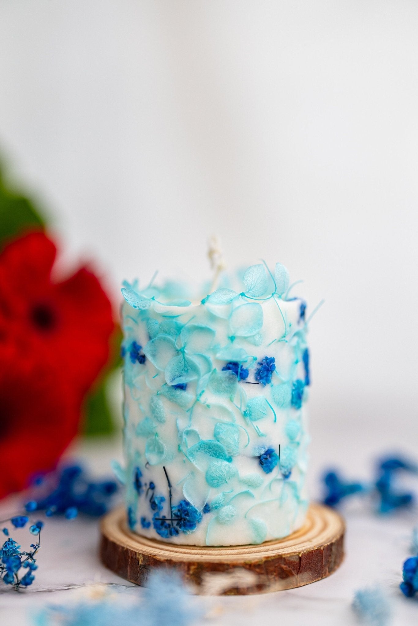 Botanical candle with pressed dried flowers, housewarming gift, best friend gift, floral soy candle, thinking of you gift, table decor