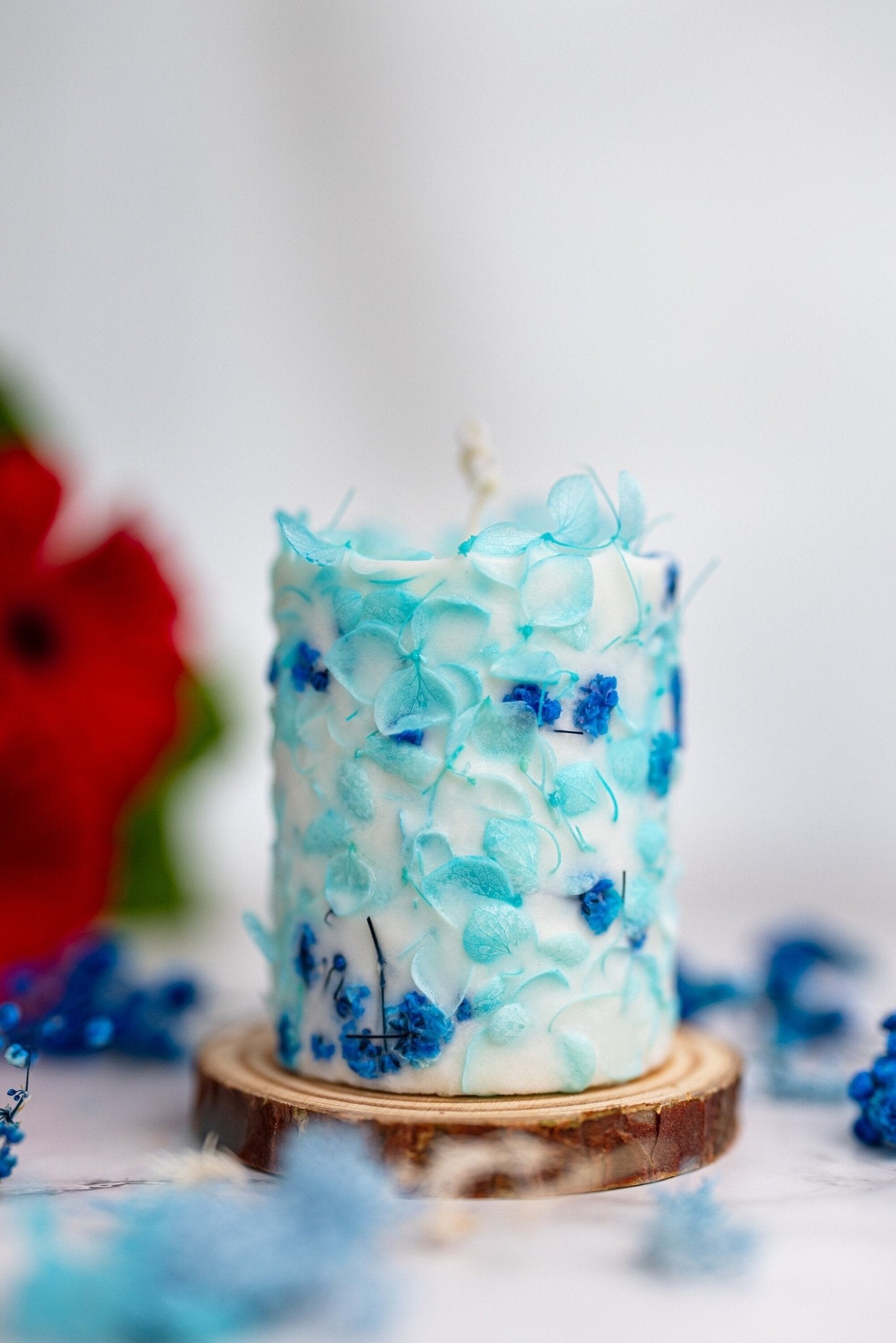 Botanical candle with pressed dried flowers, housewarming gift, best friend gift, floral soy candle, thinking of you gift, table decor