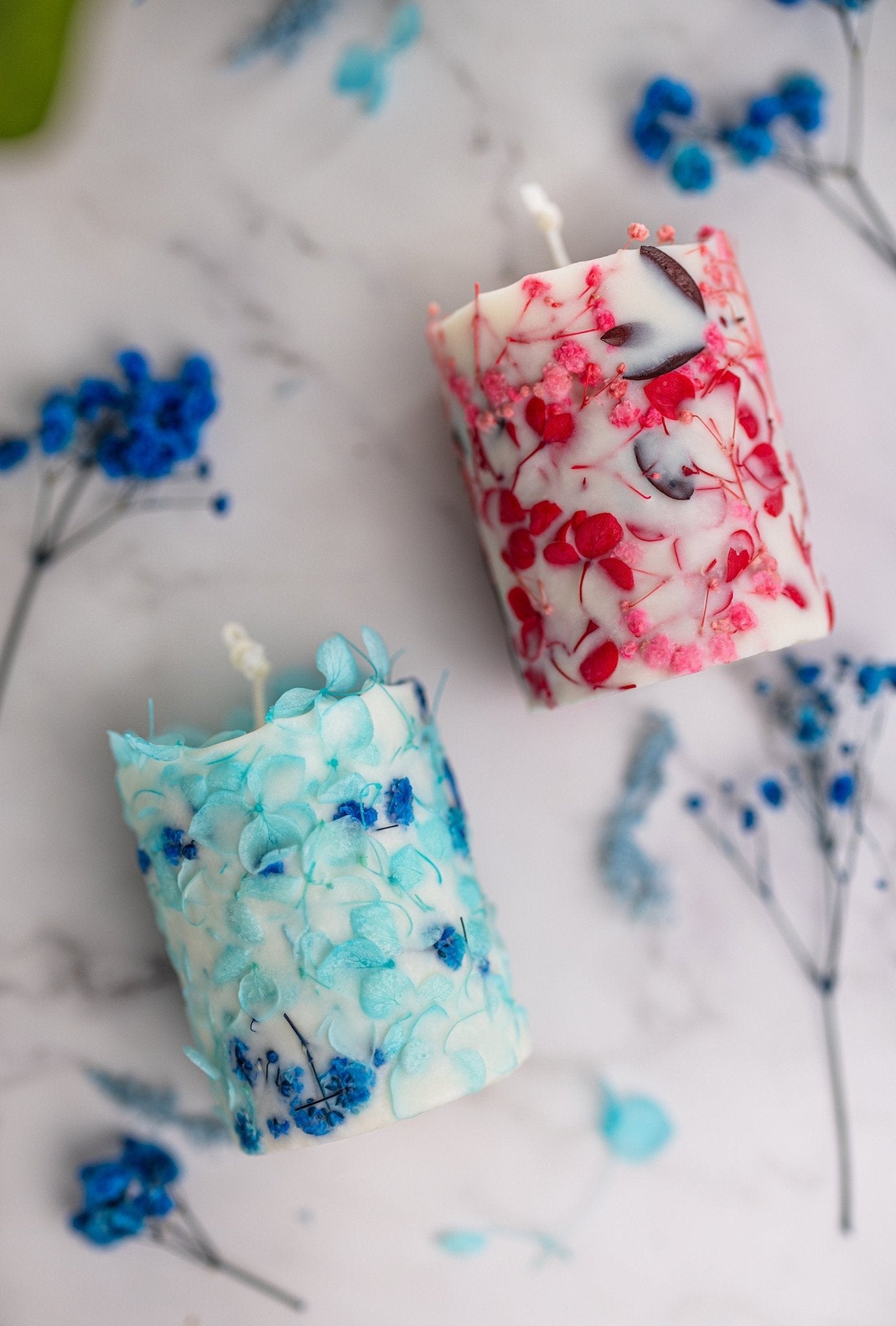 Botanical candle with pressed dried flowers, housewarming gift, best friend gift, floral soy candle, thinking of you gift, Pink Flowers