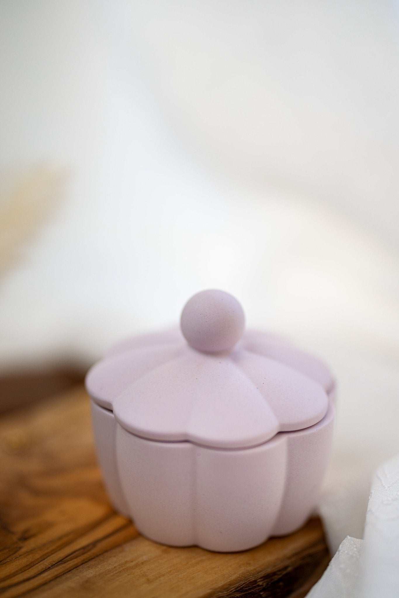 Unique Flower Jesmonite concrete Trinket Jar, Trinket Jar , Flower Jar With LID , Jewelry Box