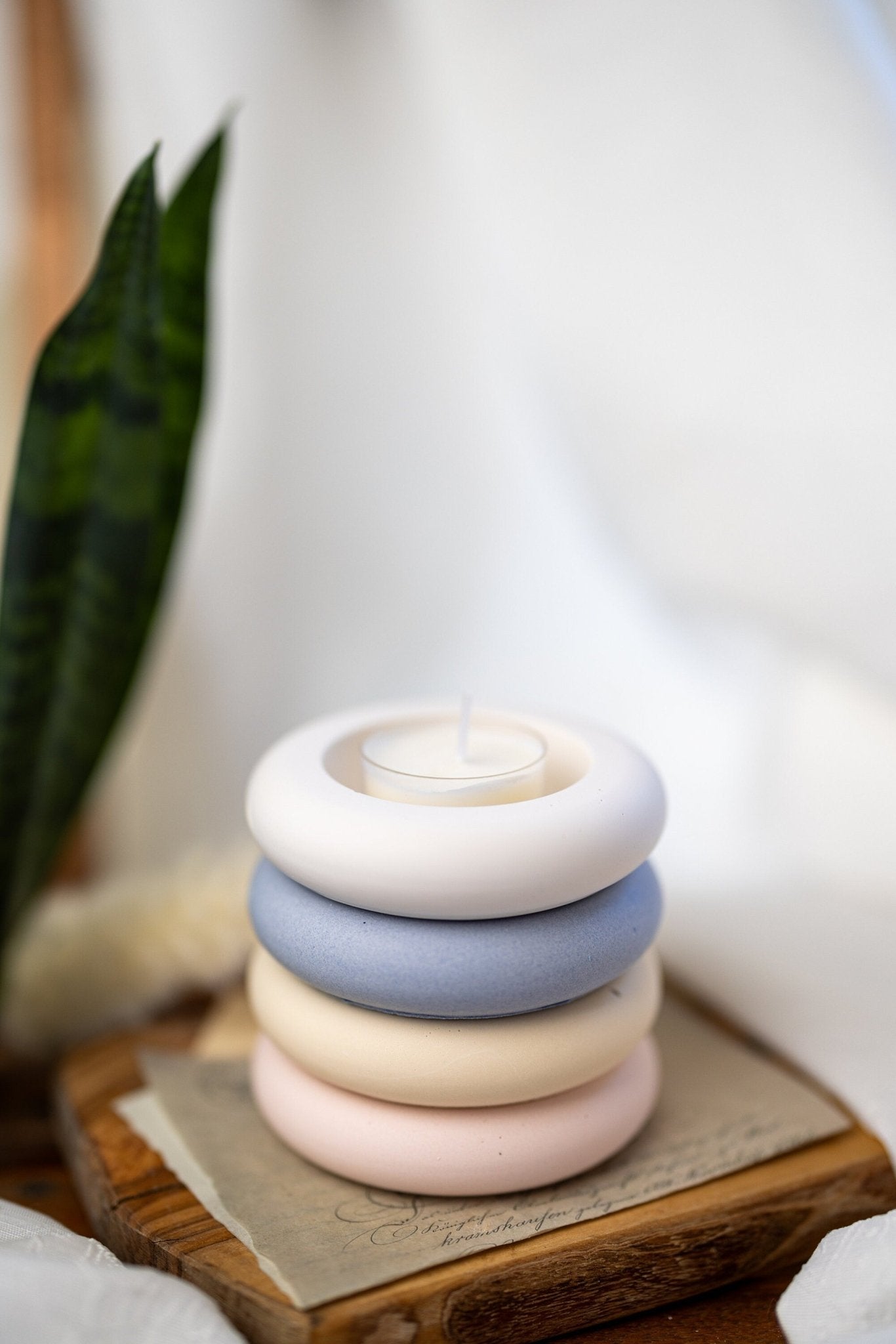 Cute Tea Light Holder, Jesmonite Jar , Home decor, Candle Holder , Round Tea Light Holder